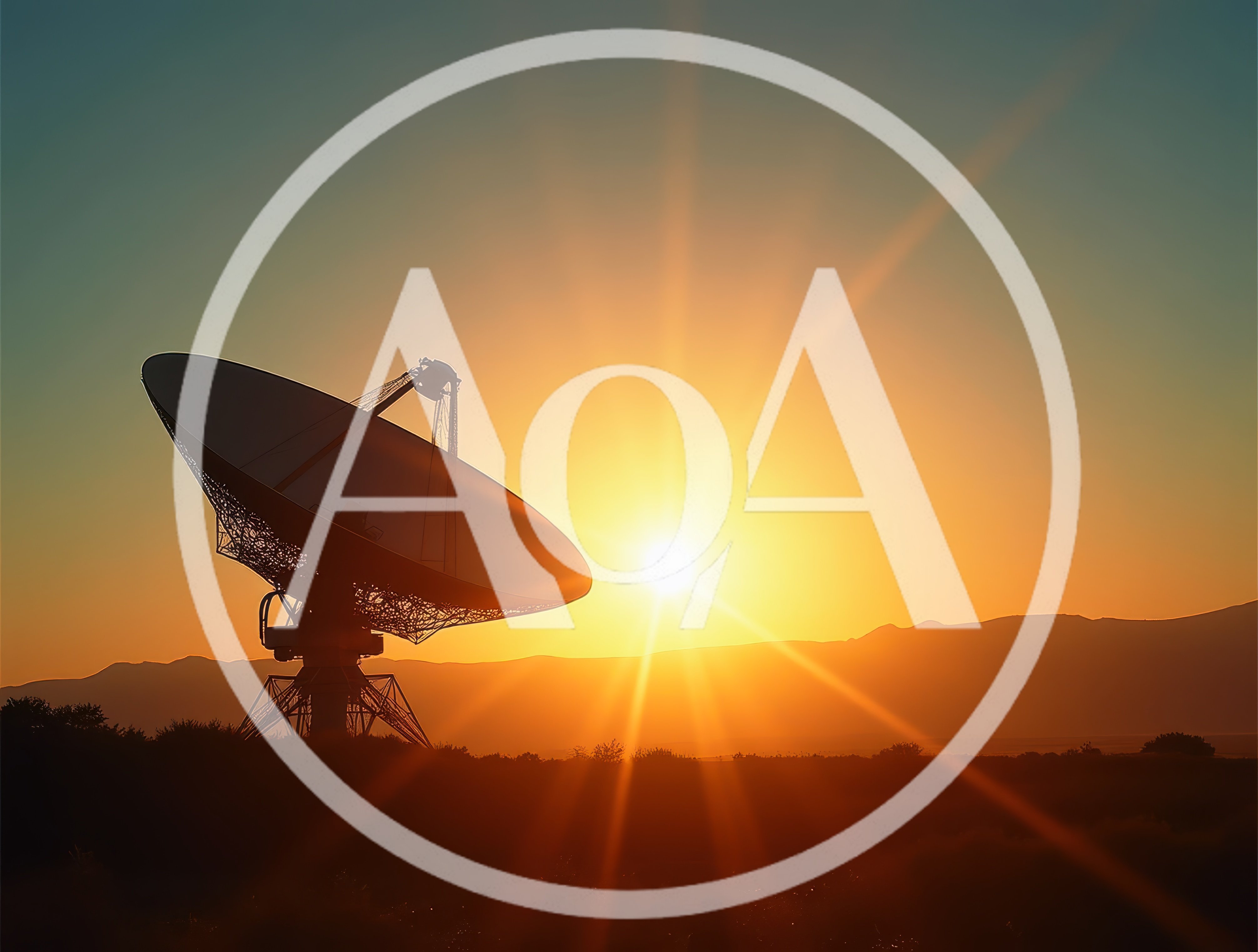 Large Radio Telescope Dish At Sunset