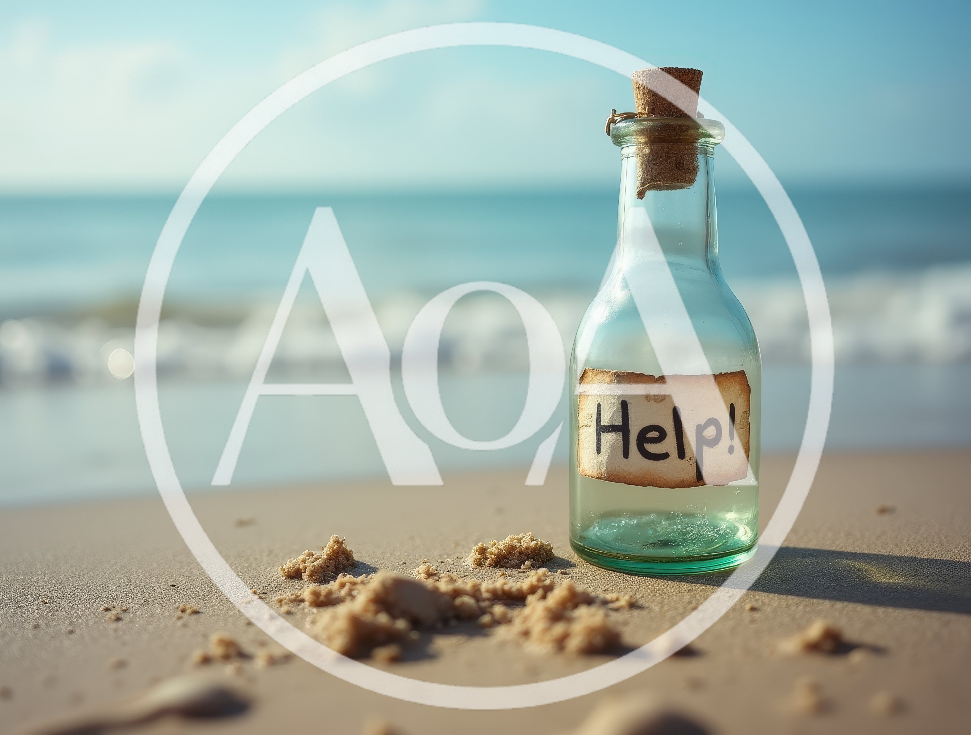 Message In A Bottle On A Sandy Beach