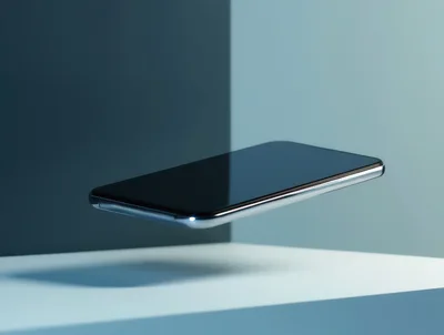 Floating Smartphone With Sleek Metallic Frame