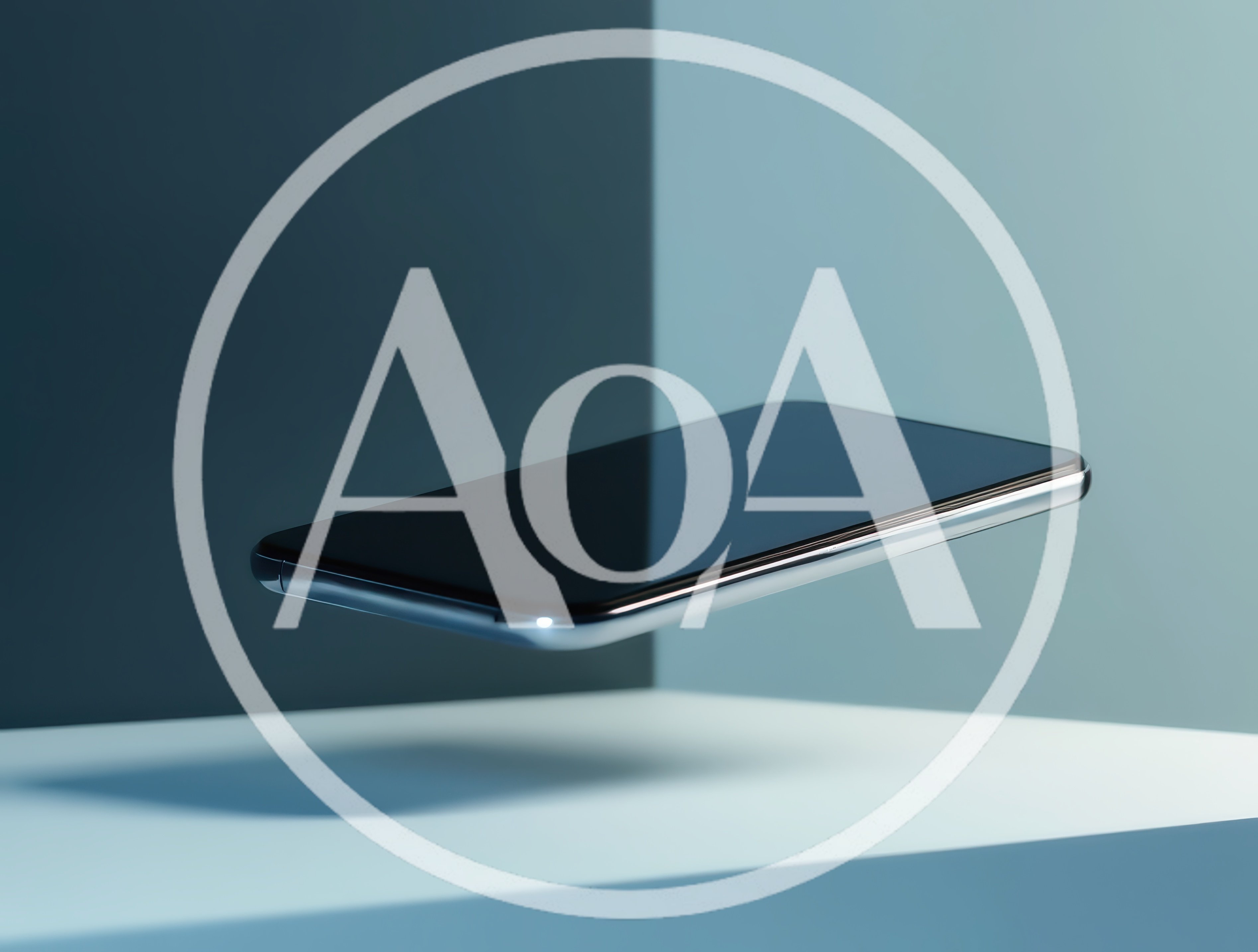 Floating Smartphone With Sleek Metallic Frame