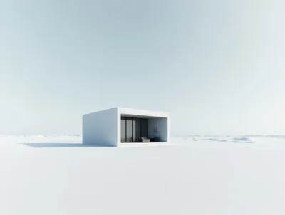 Minimalist Modern House In A Vast Snowy Landscape