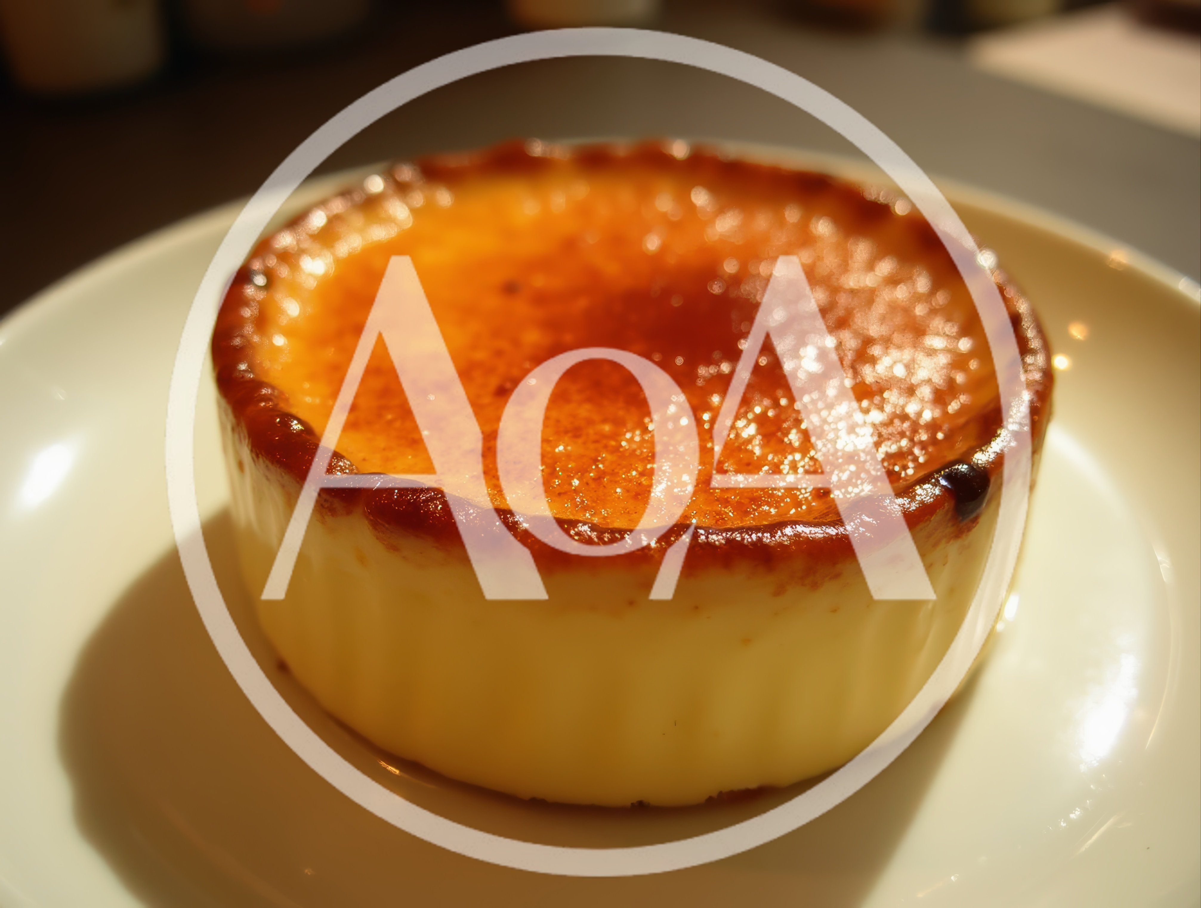 Crème Brûlée Dessert On A White Plate