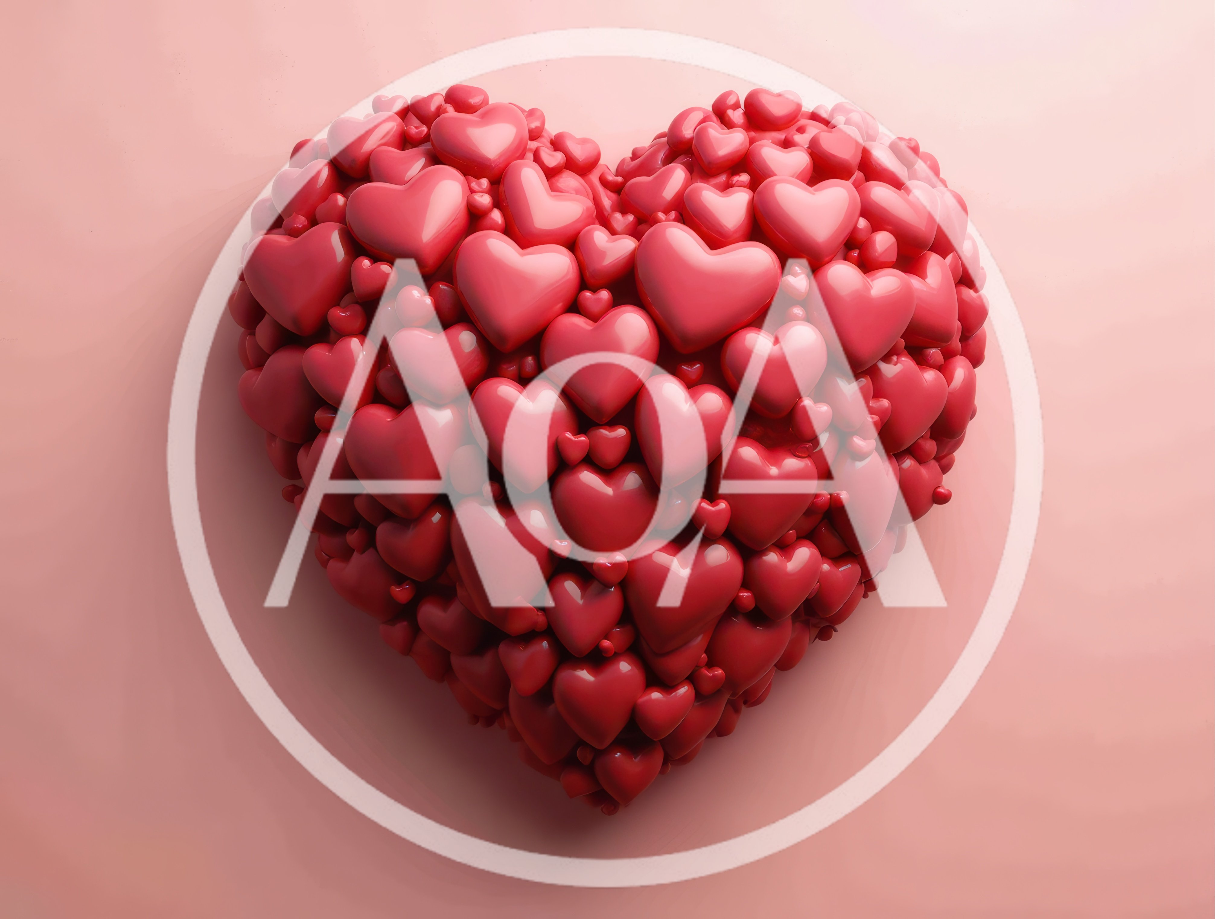 Large Heart Shape Composed Of Many Small Red Hearts