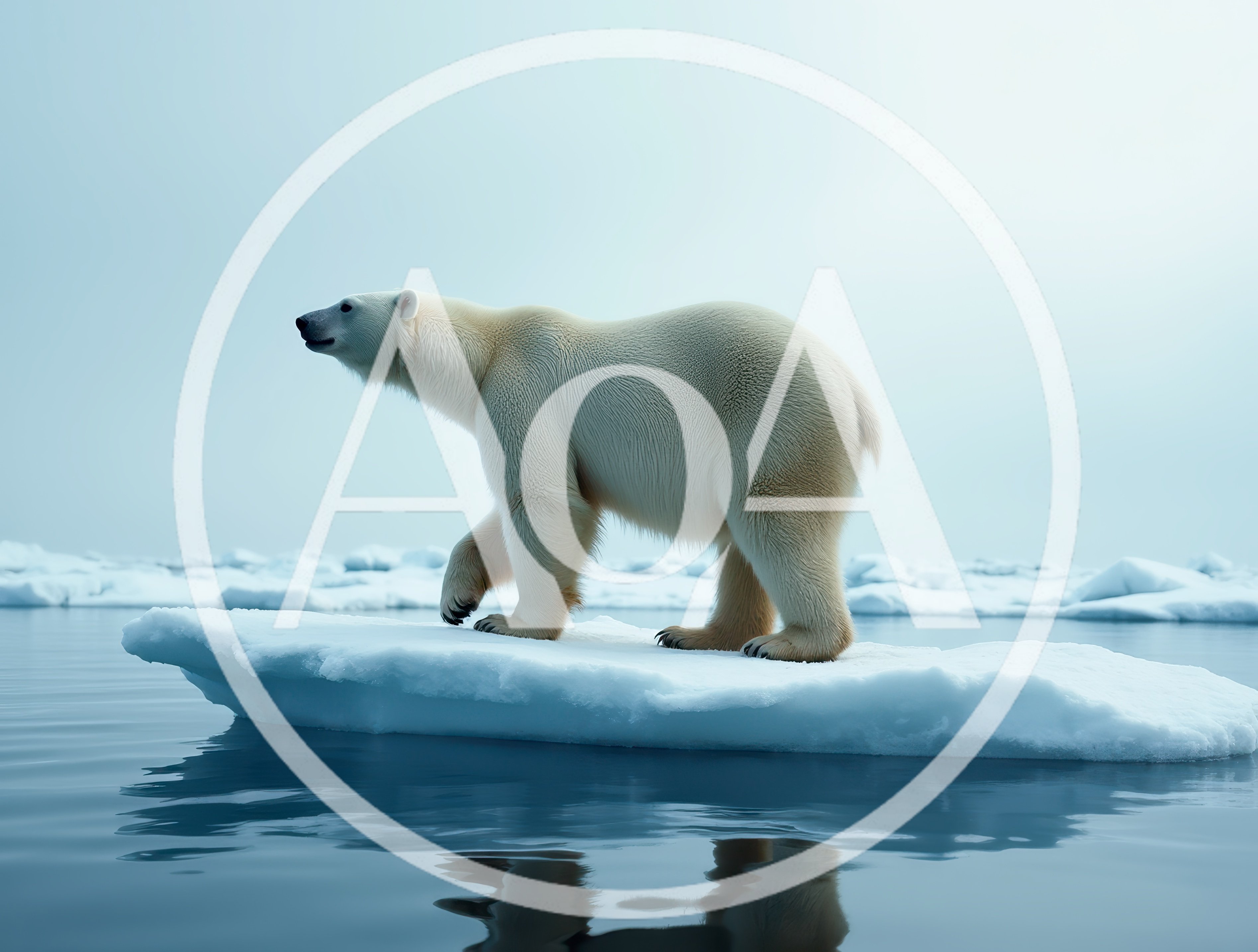 Polar Bear Walking On A Floating Ice Floe