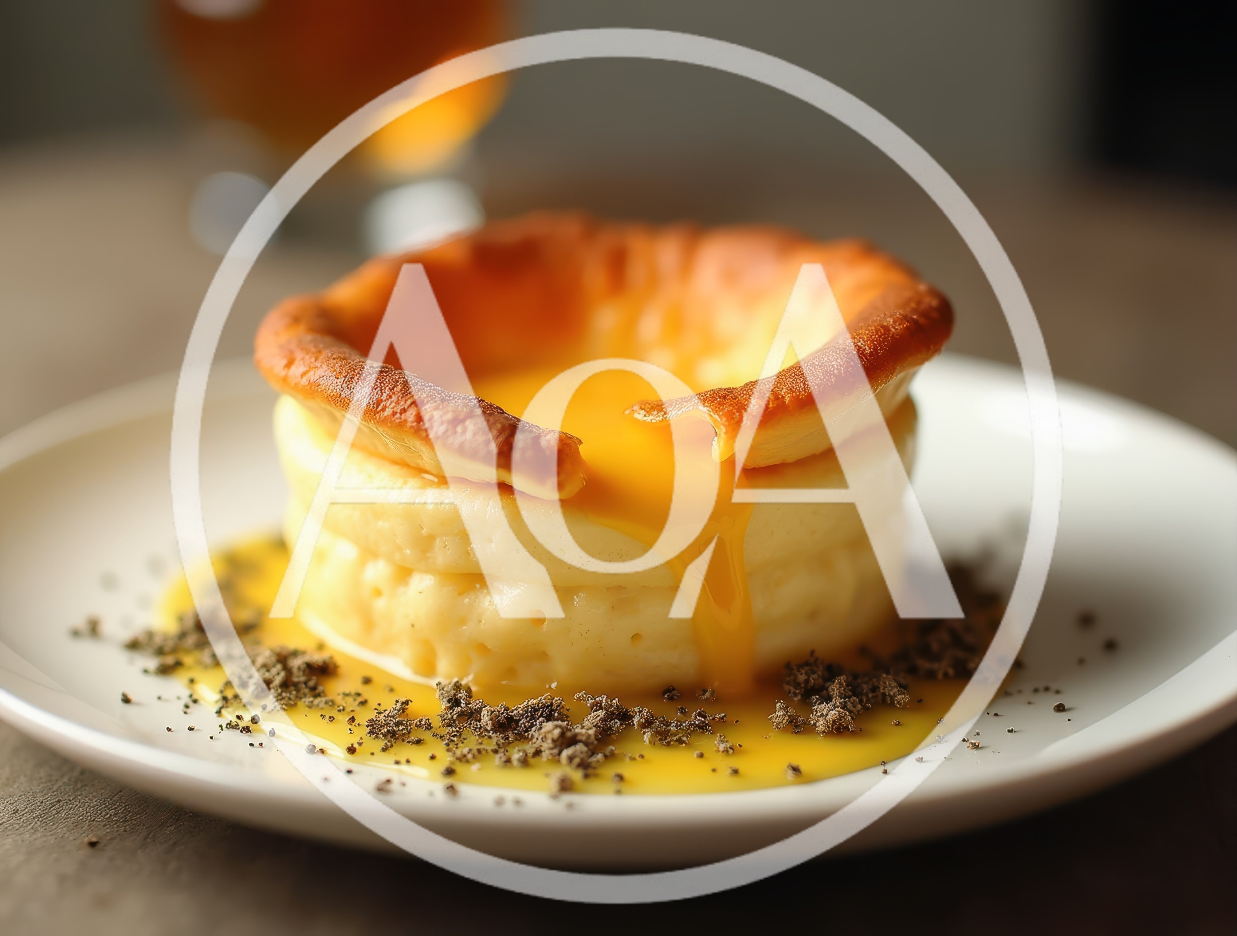 Gourmet Souffle Pancake With Molten Egg Yolk
