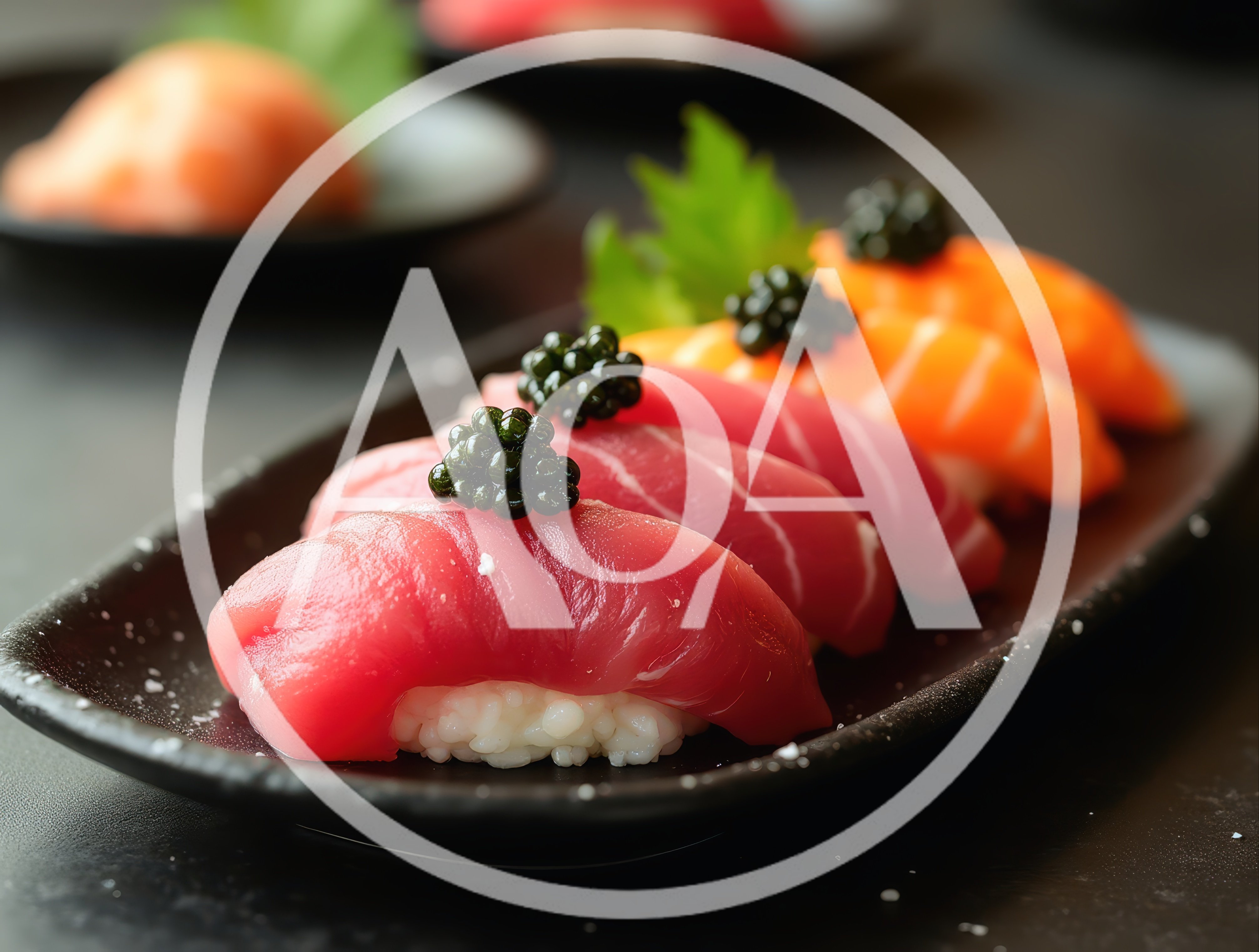 Assorted Nigiri Sushi Platter With Caviar Topping