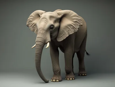 Full Body Portrait Of An African Elephant