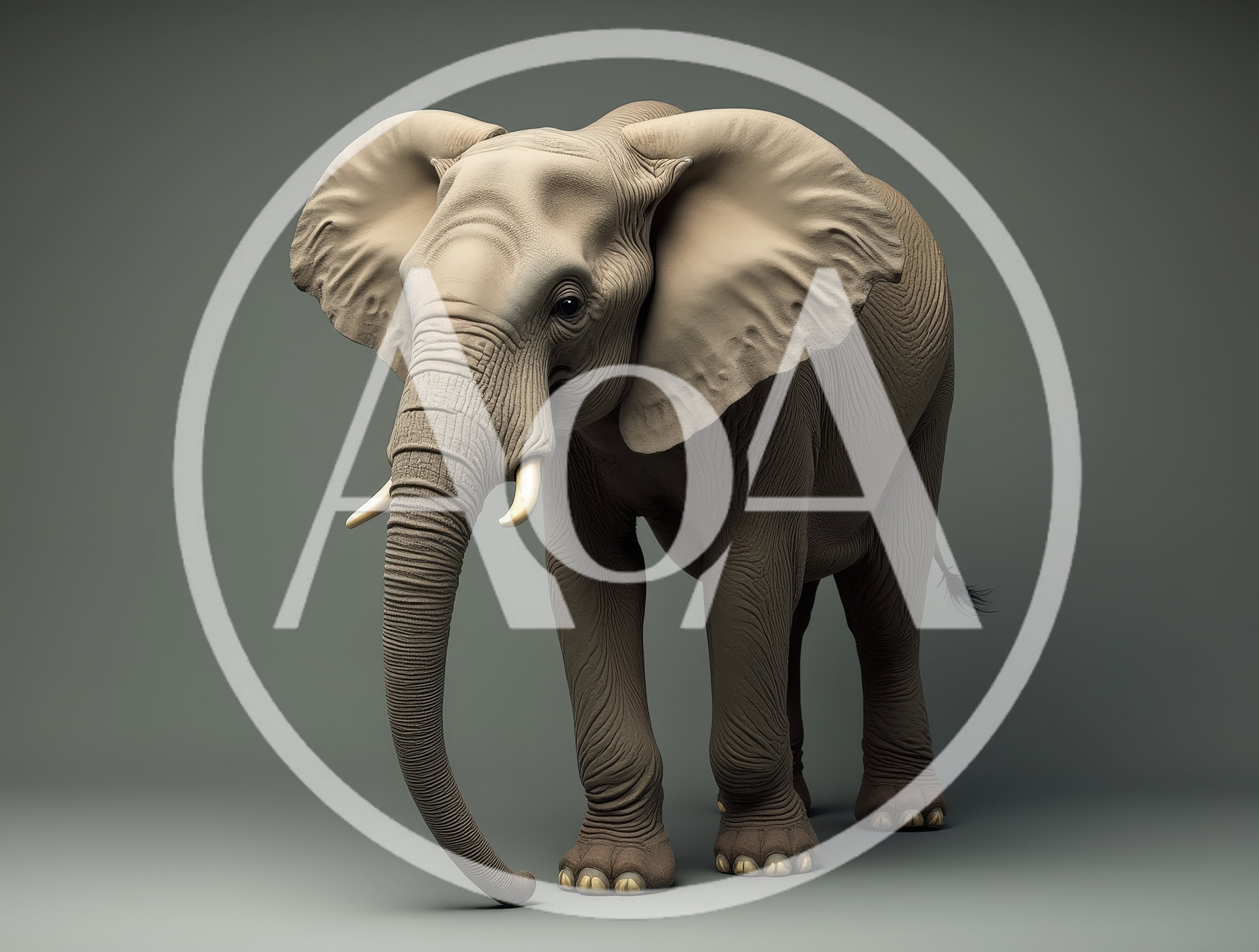 Full Body Portrait Of An African Elephant