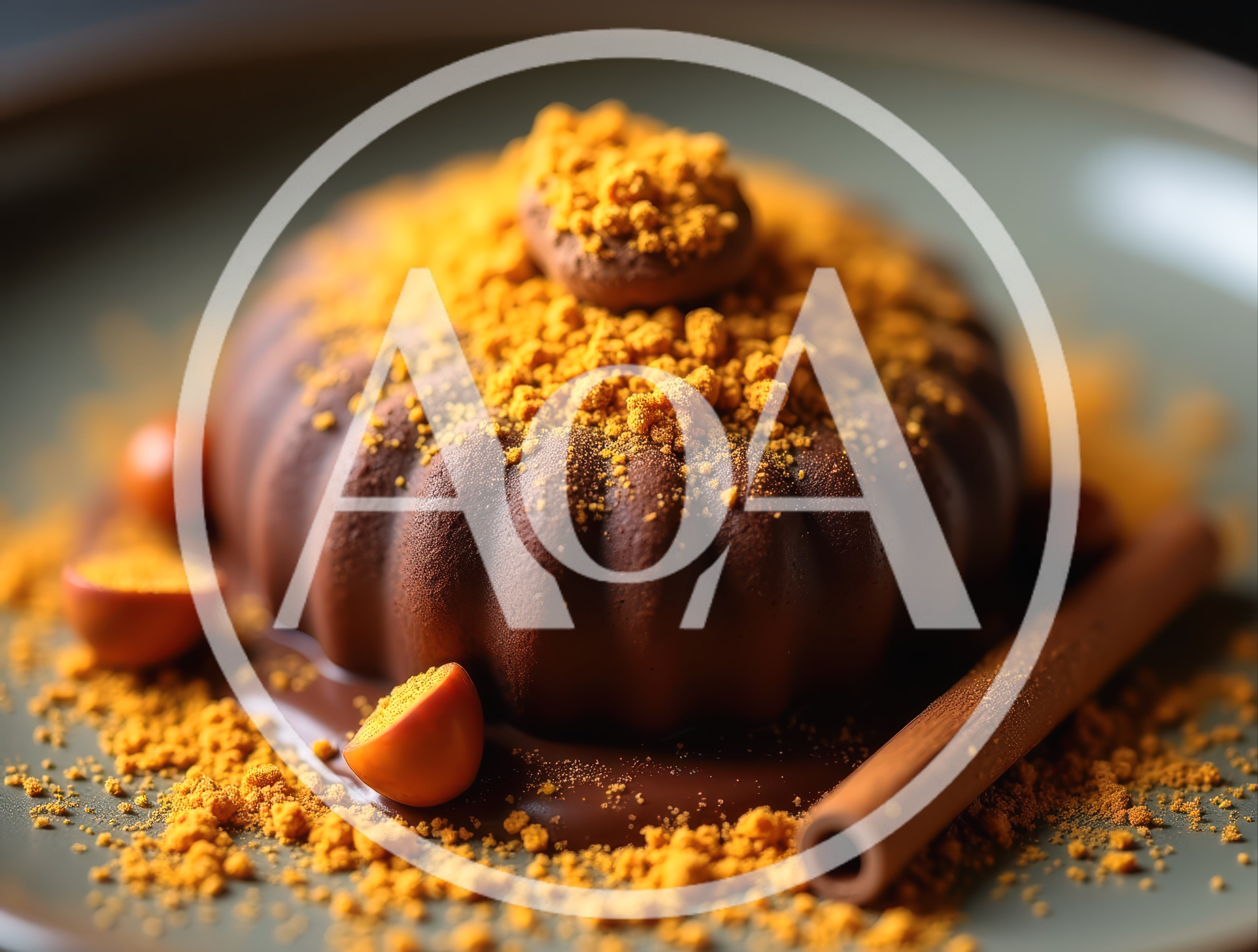 Gourmet Chocolate Dessert With Cinnamon And Crumbled Topping