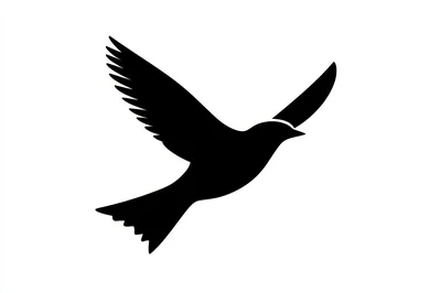 Black Silhouette Of A Flying Bird