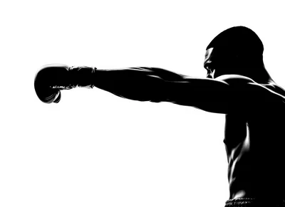 Silhouette Of A Boxer Throwing A Punch