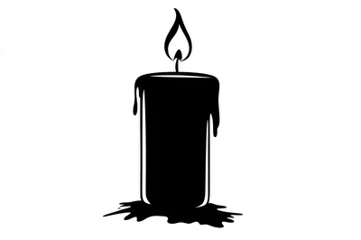 Black Silhouette Of A Lit Candle