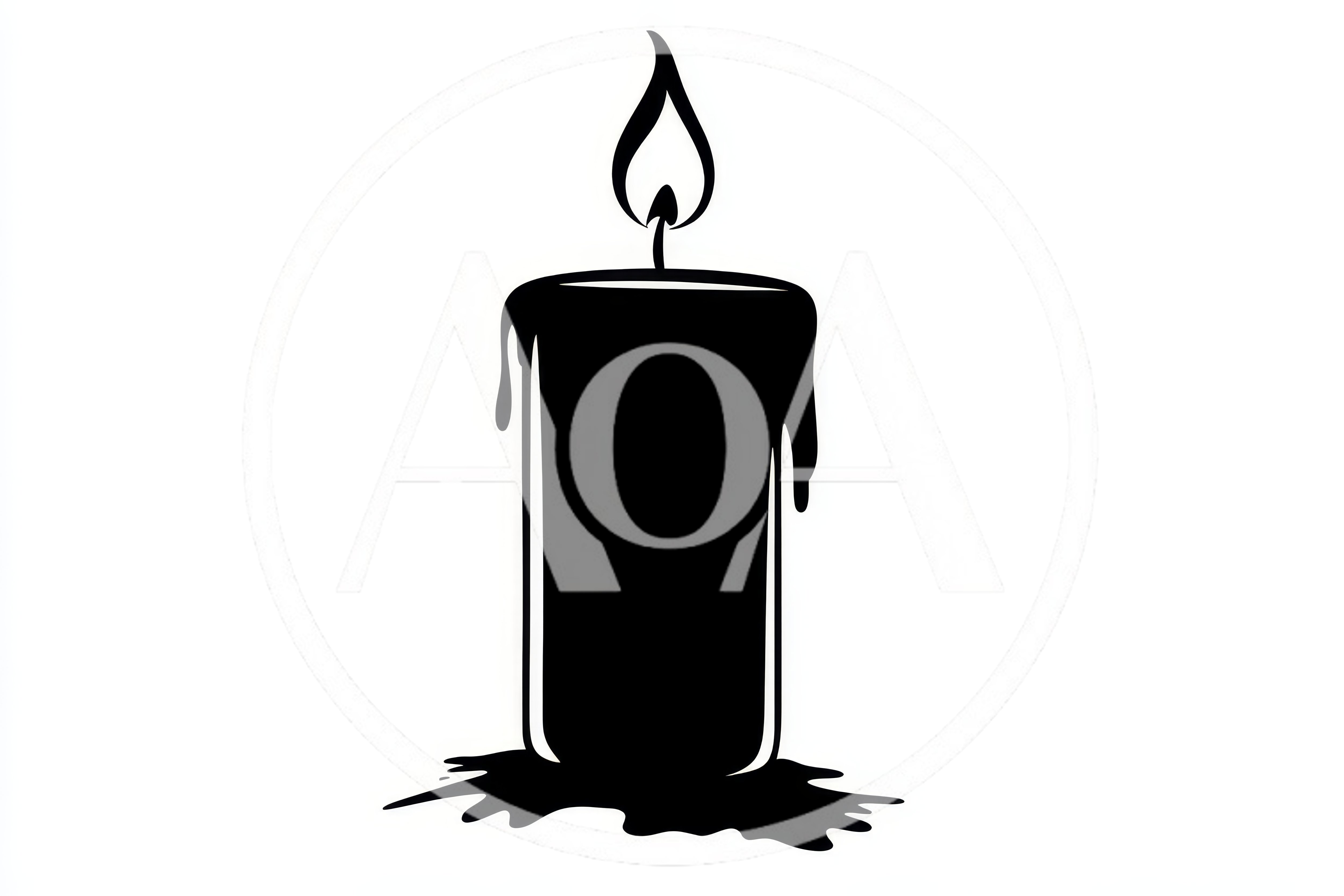 Black Silhouette Of A Lit Candle