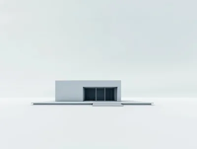 Minimalist Modern House Exterior In A White Void