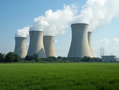Nuclear Power Plant Cooling Towers With Steam Emissions