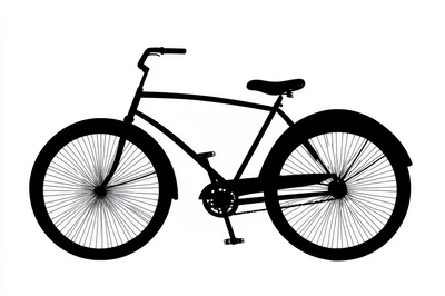 Black Silhouette Of A Vintage Cruiser Bicycle