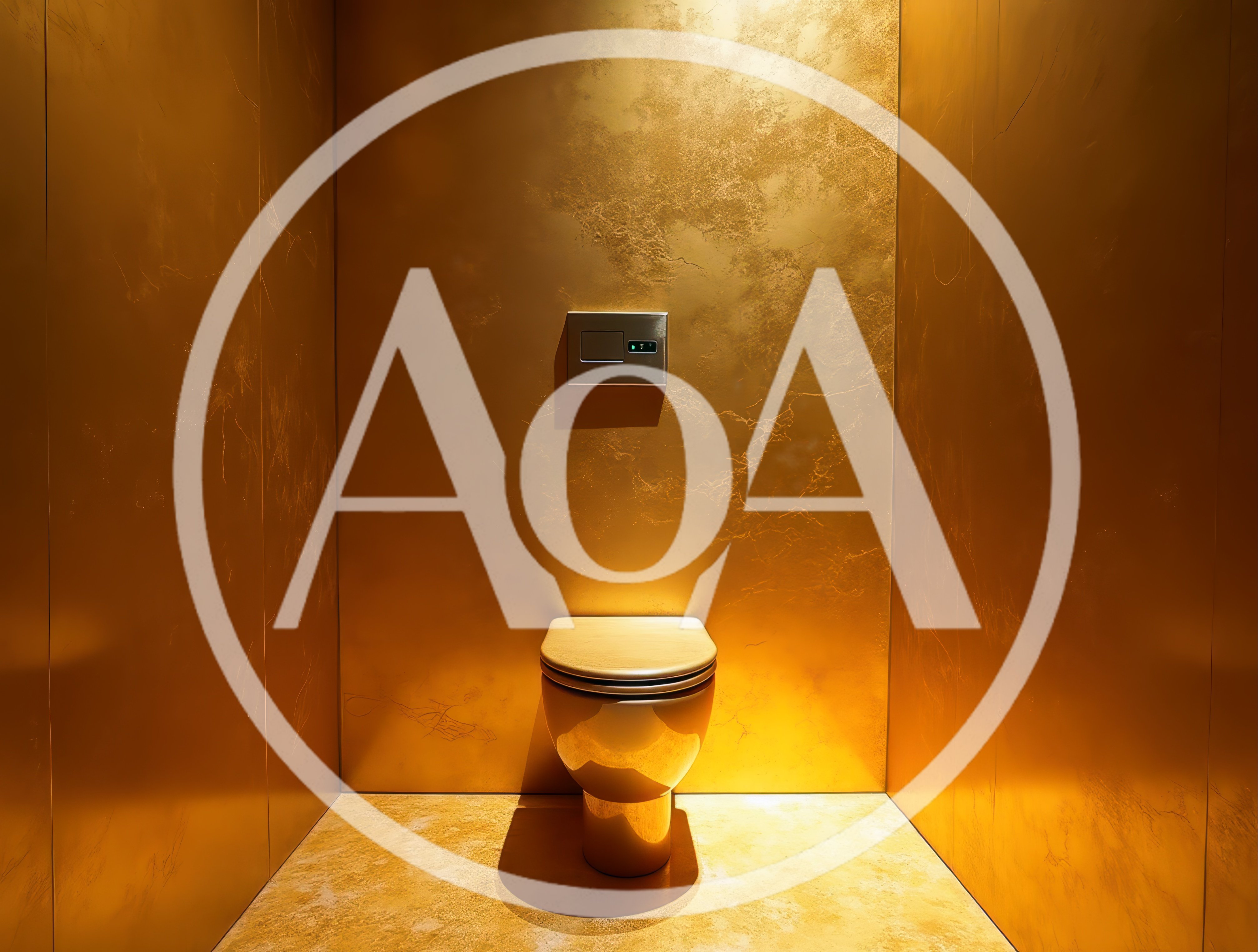 Luxury Gold Toilet In A Modern Minimalist Restroom