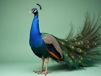 Majestic Peacock With Unique Leopard Print Pattern