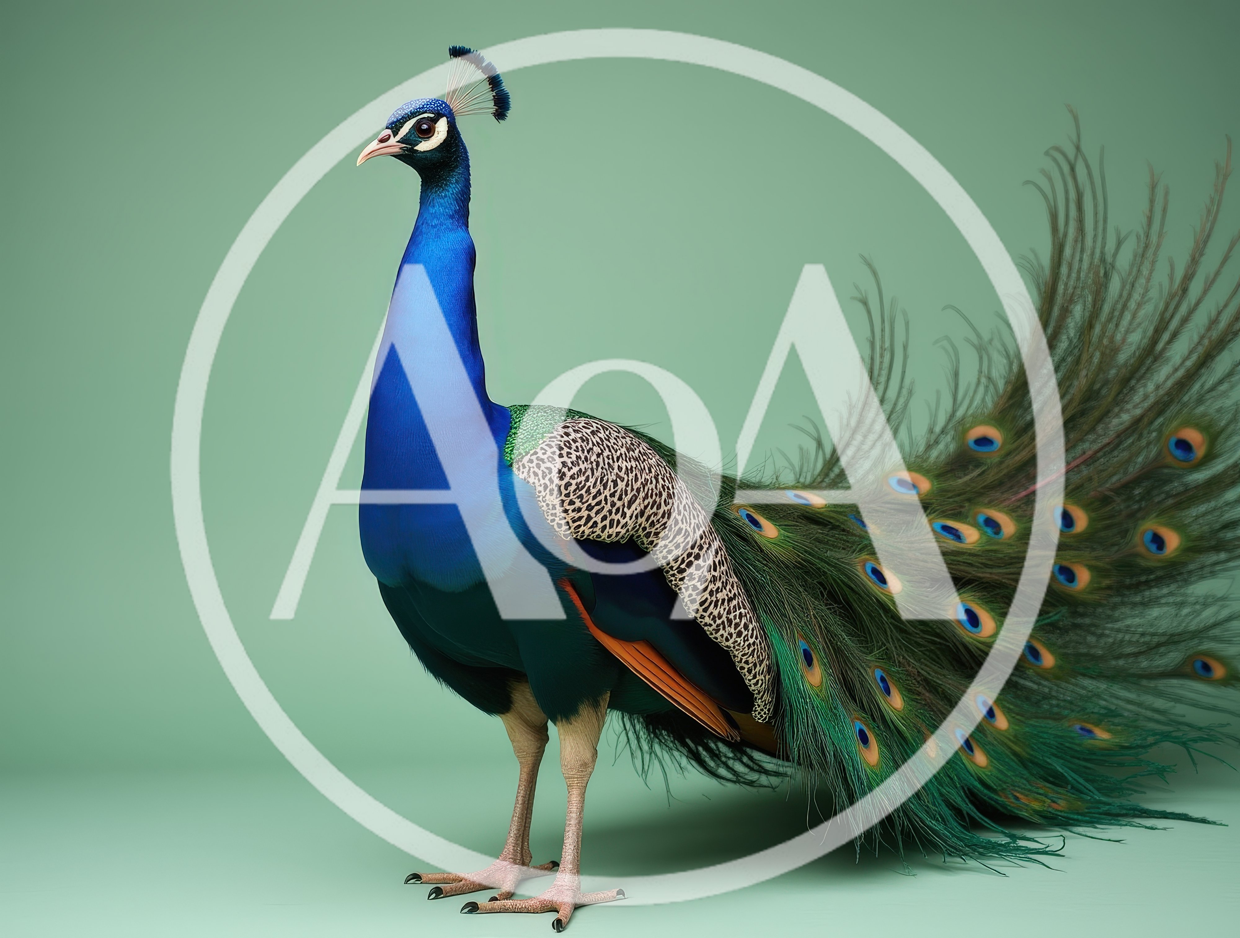 Majestic Peacock With Unique Leopard Print Pattern