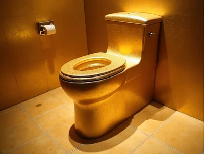 Luxury Gold Toilet In A Modern Bathroom Interior