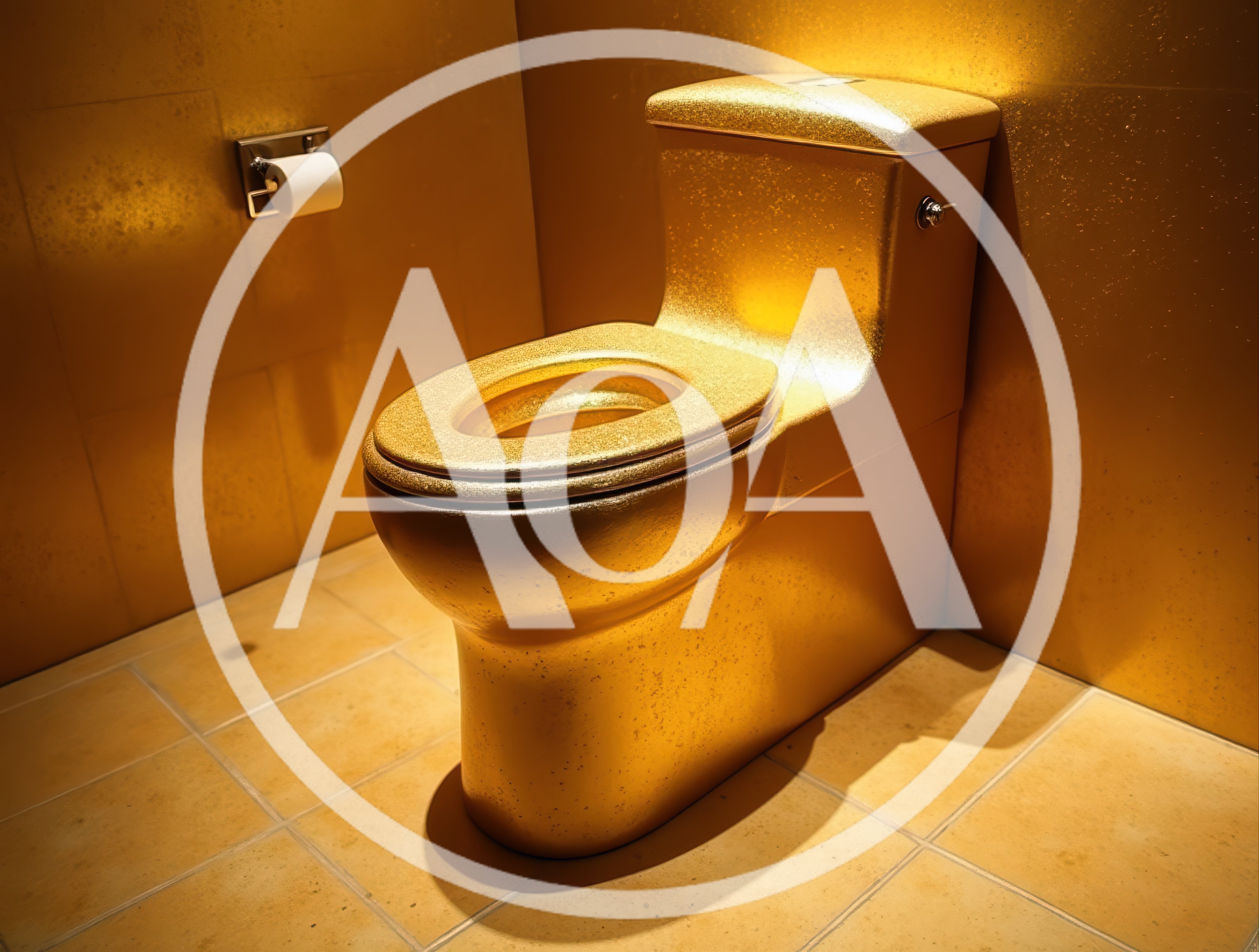 Luxury Gold Toilet In A Modern Bathroom Interior