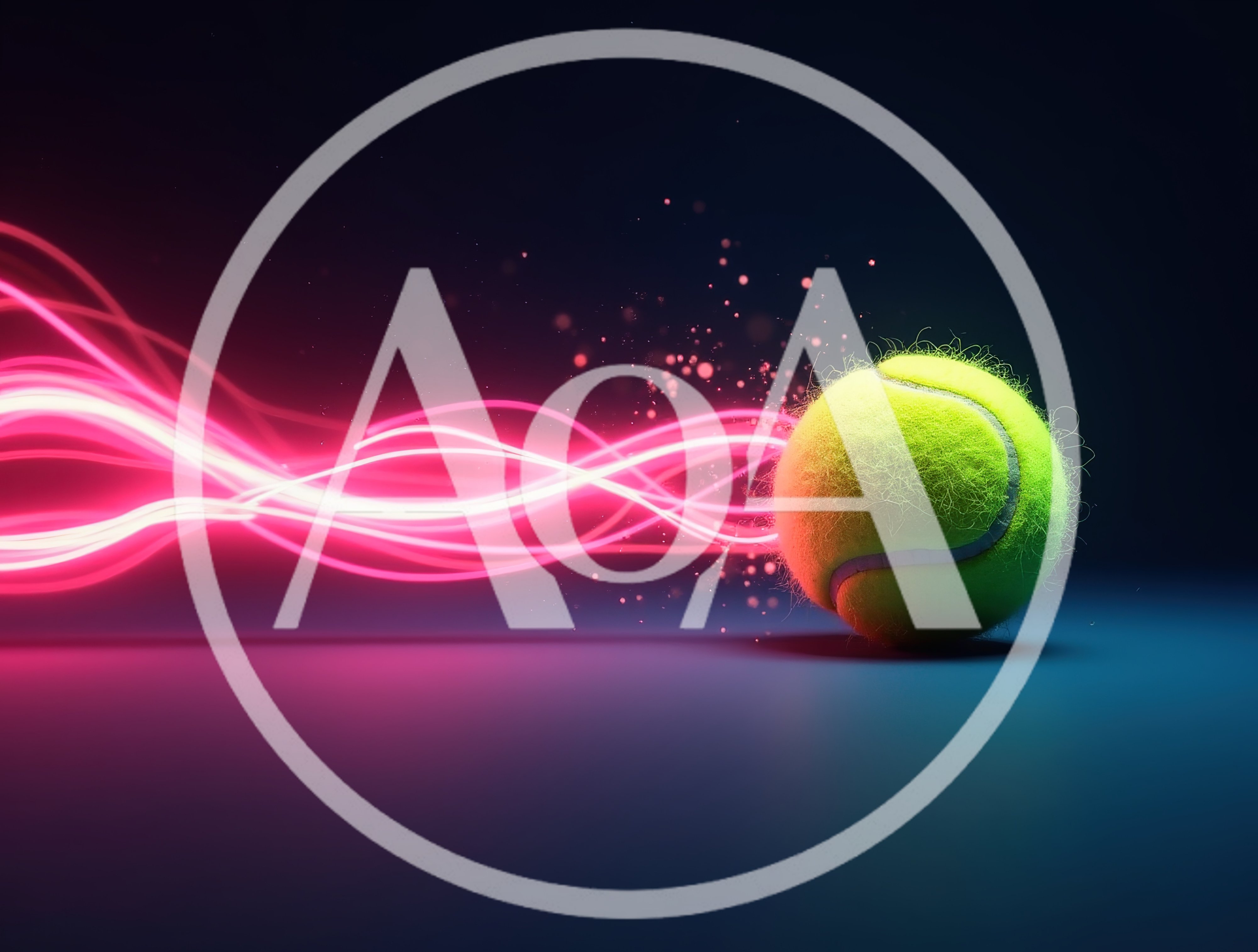 Tennis Ball With Glowing Pink Light Trails