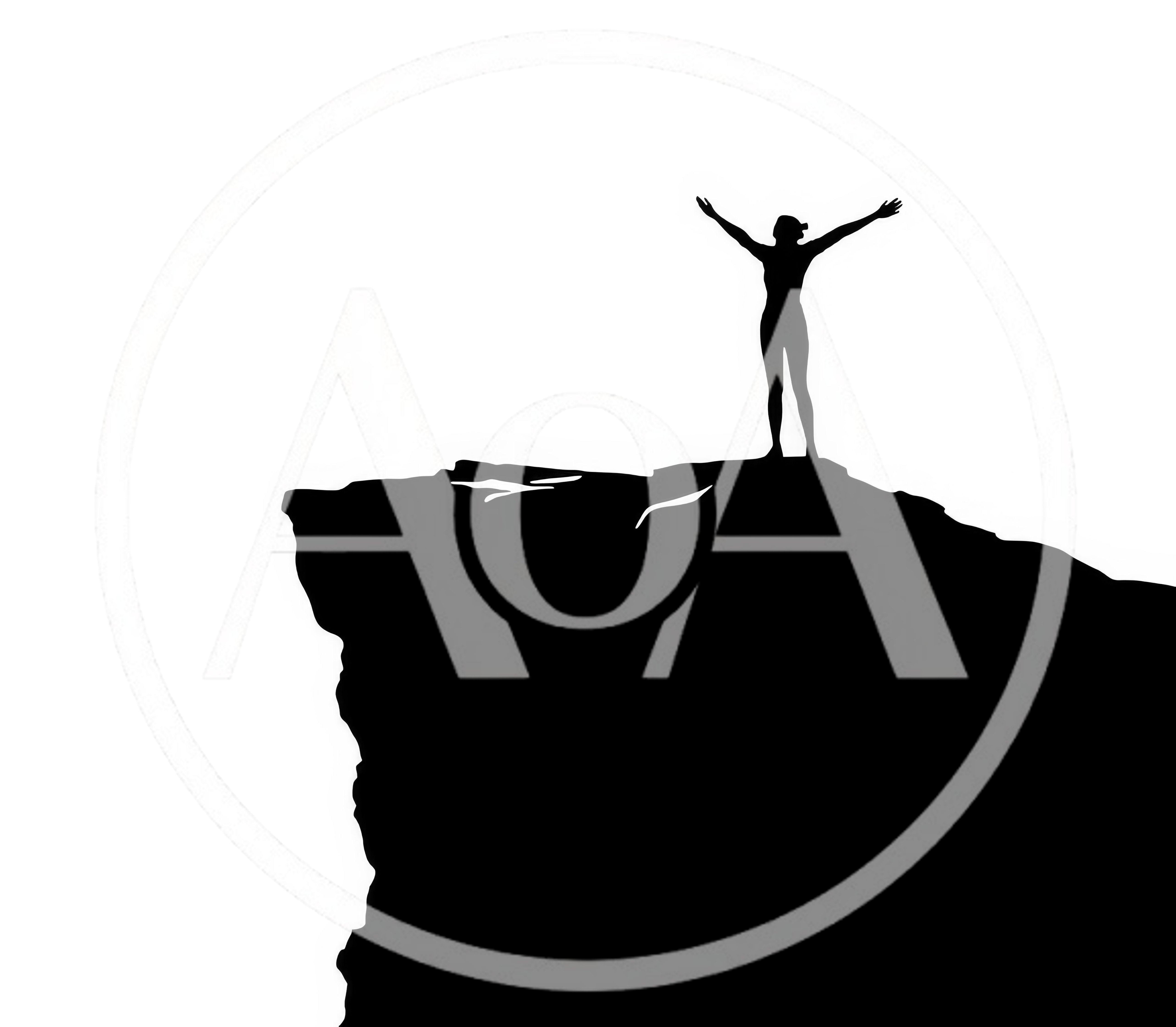 Silhouette Of A Person Standing On A Mountain Cliff