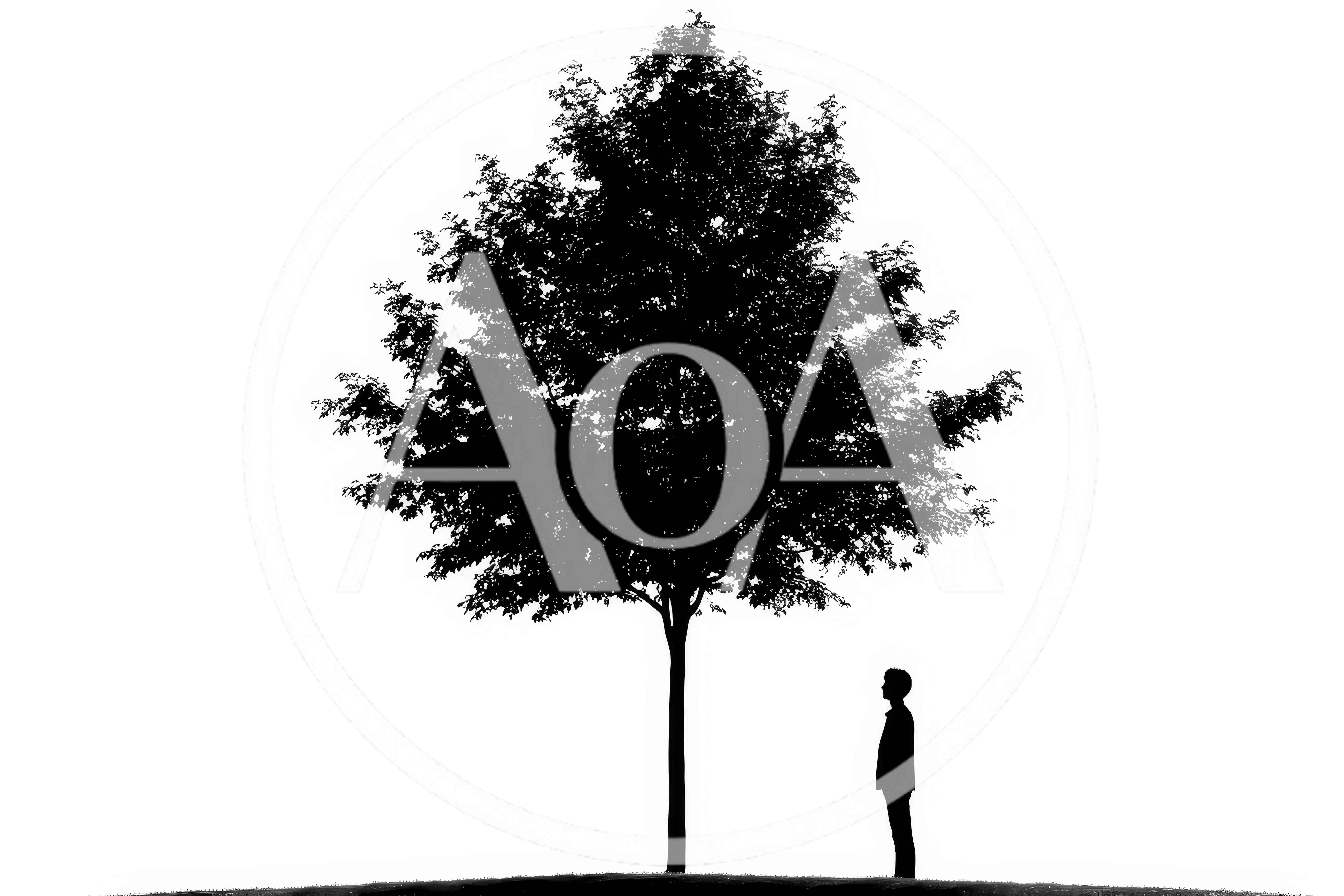 Silhouette Of A Person Standing Under A Large Tree