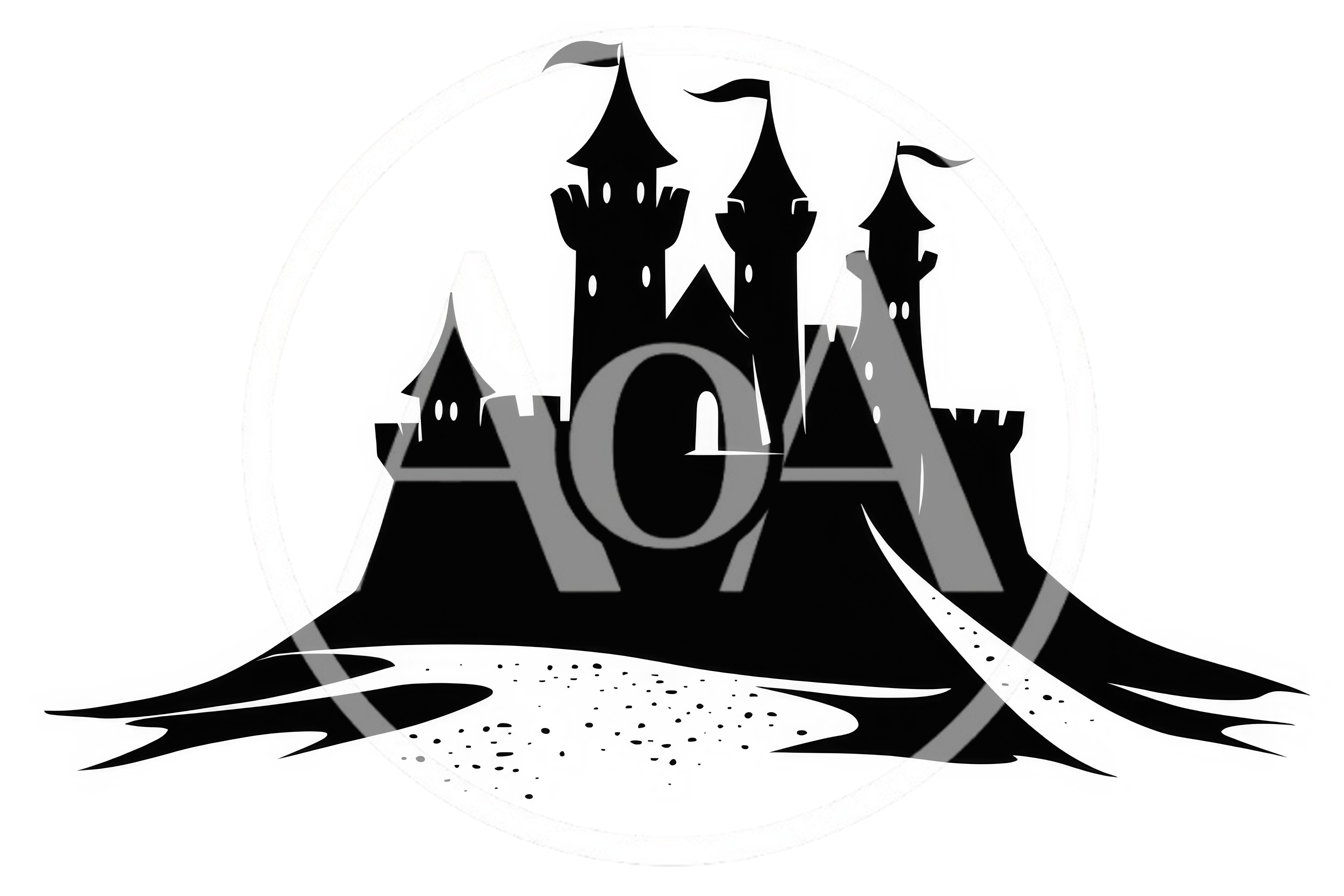 Black Silhouette Illustration Of A Medieval Castle