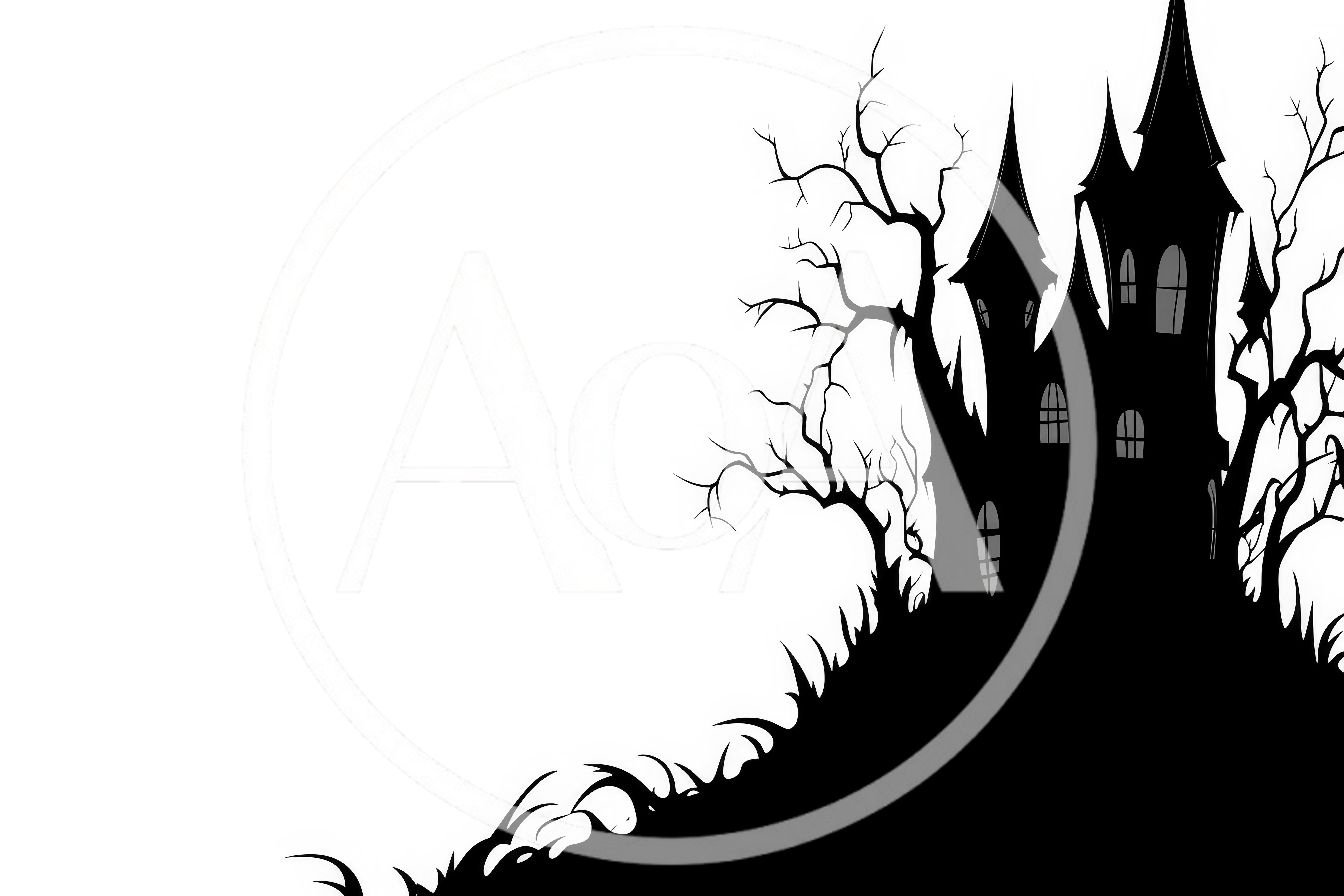 Spooky Haunted House Silhouette Illustration