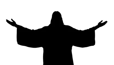 Silhouette Of Jesus Christ With Arms Outstretched