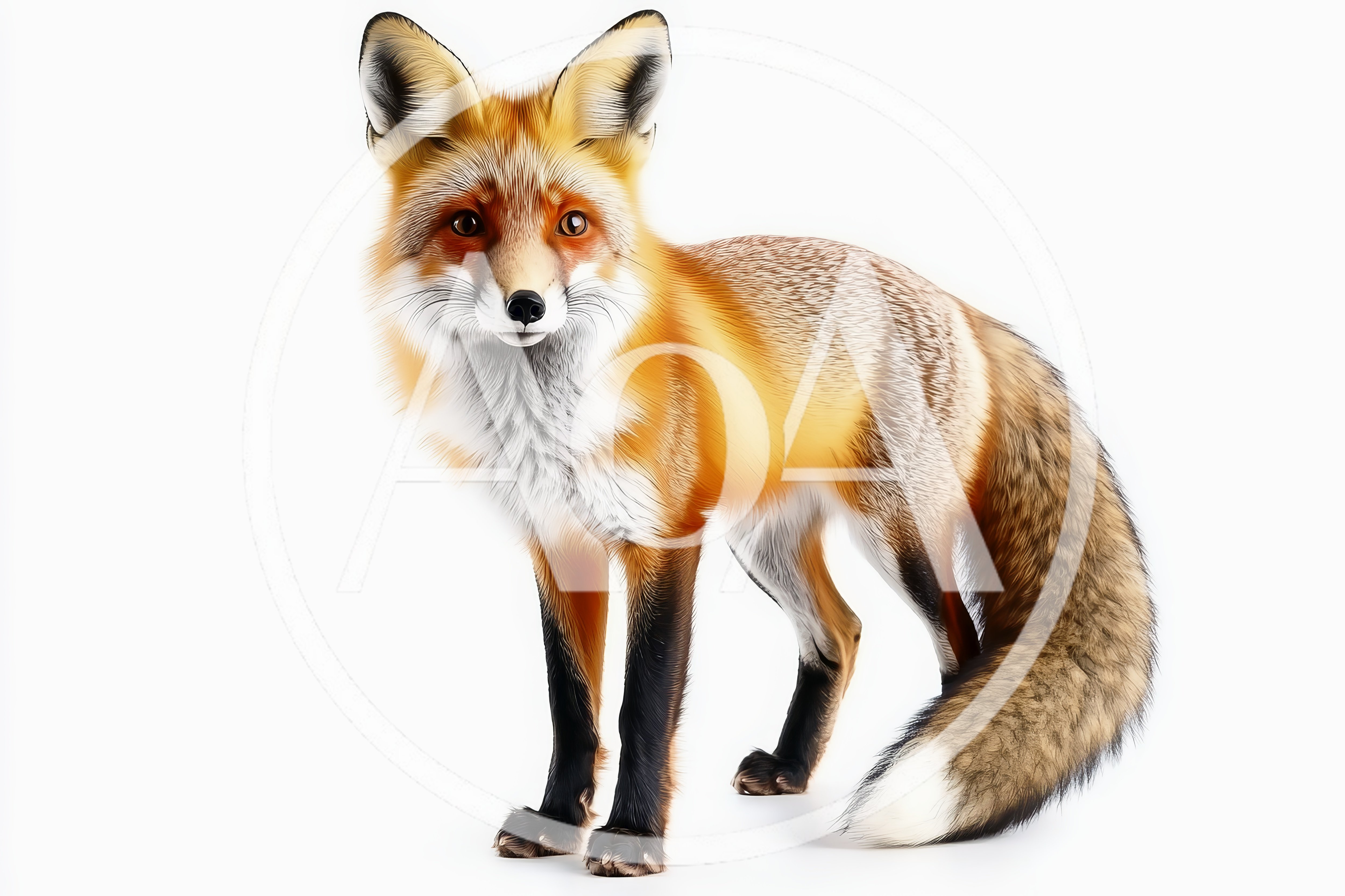 Full Body Portrait Of A Red Fox
