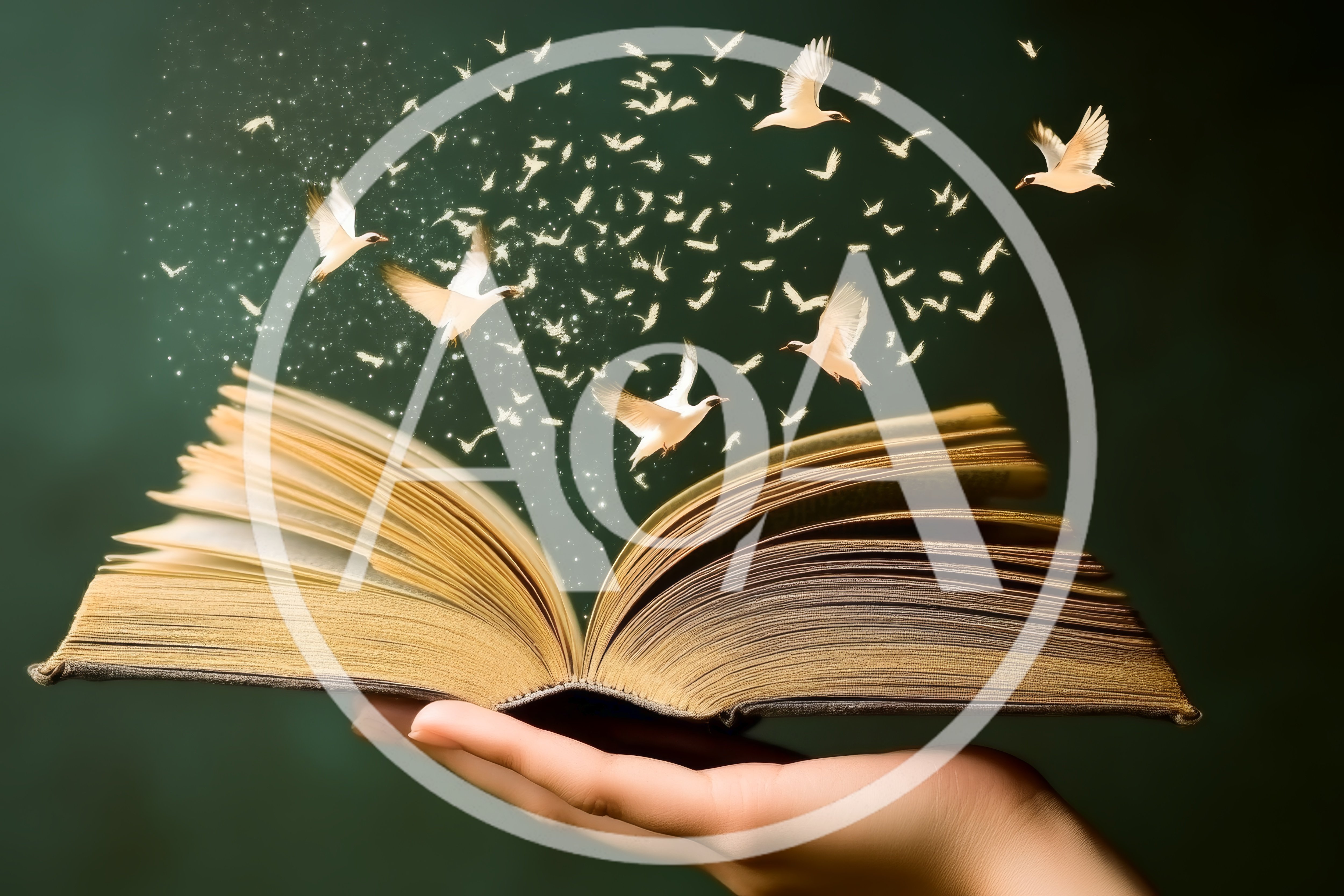 Open Book With Magical Birds Flying Out