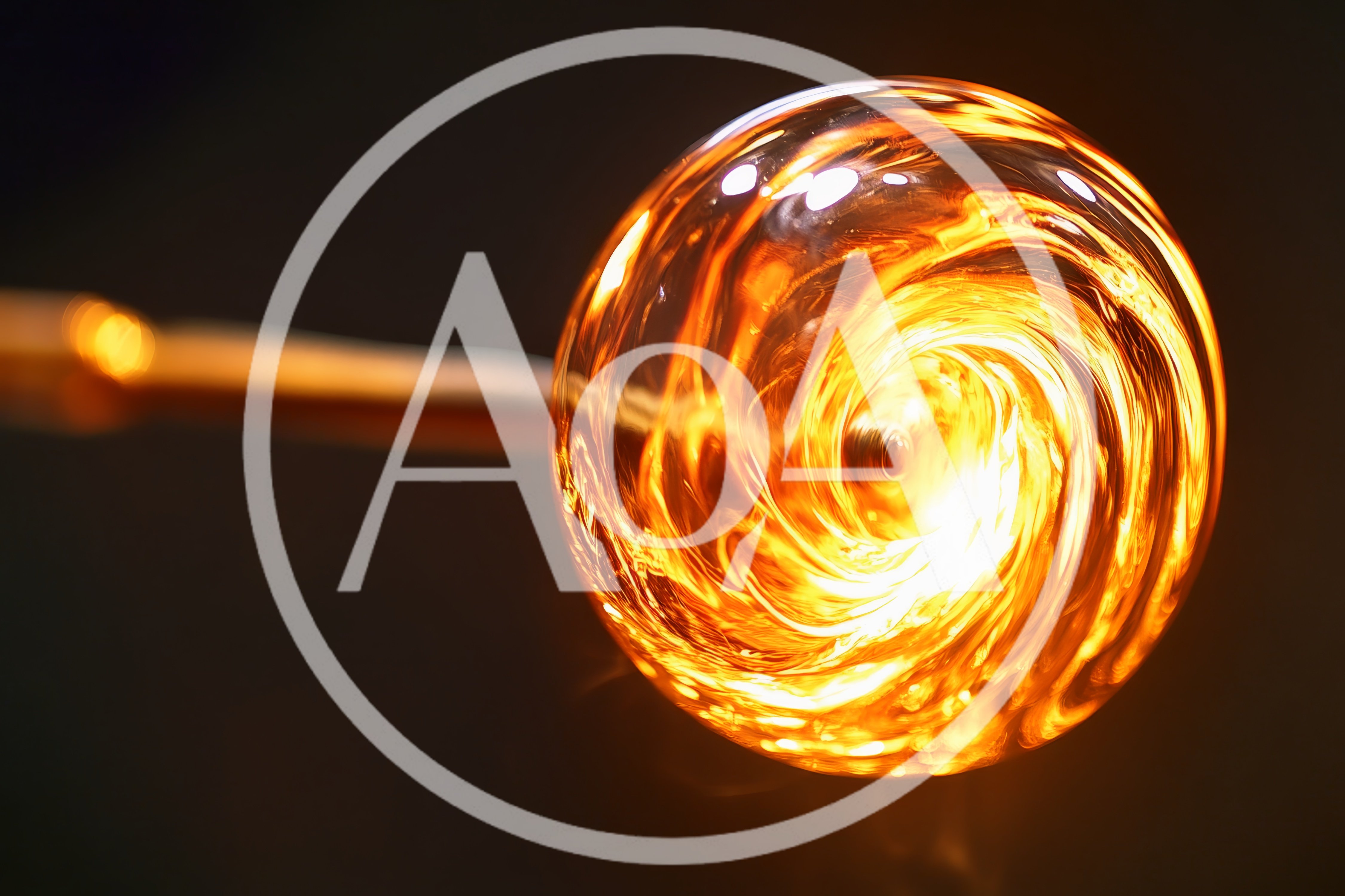 Molten Glass Blowing Process in Workshop