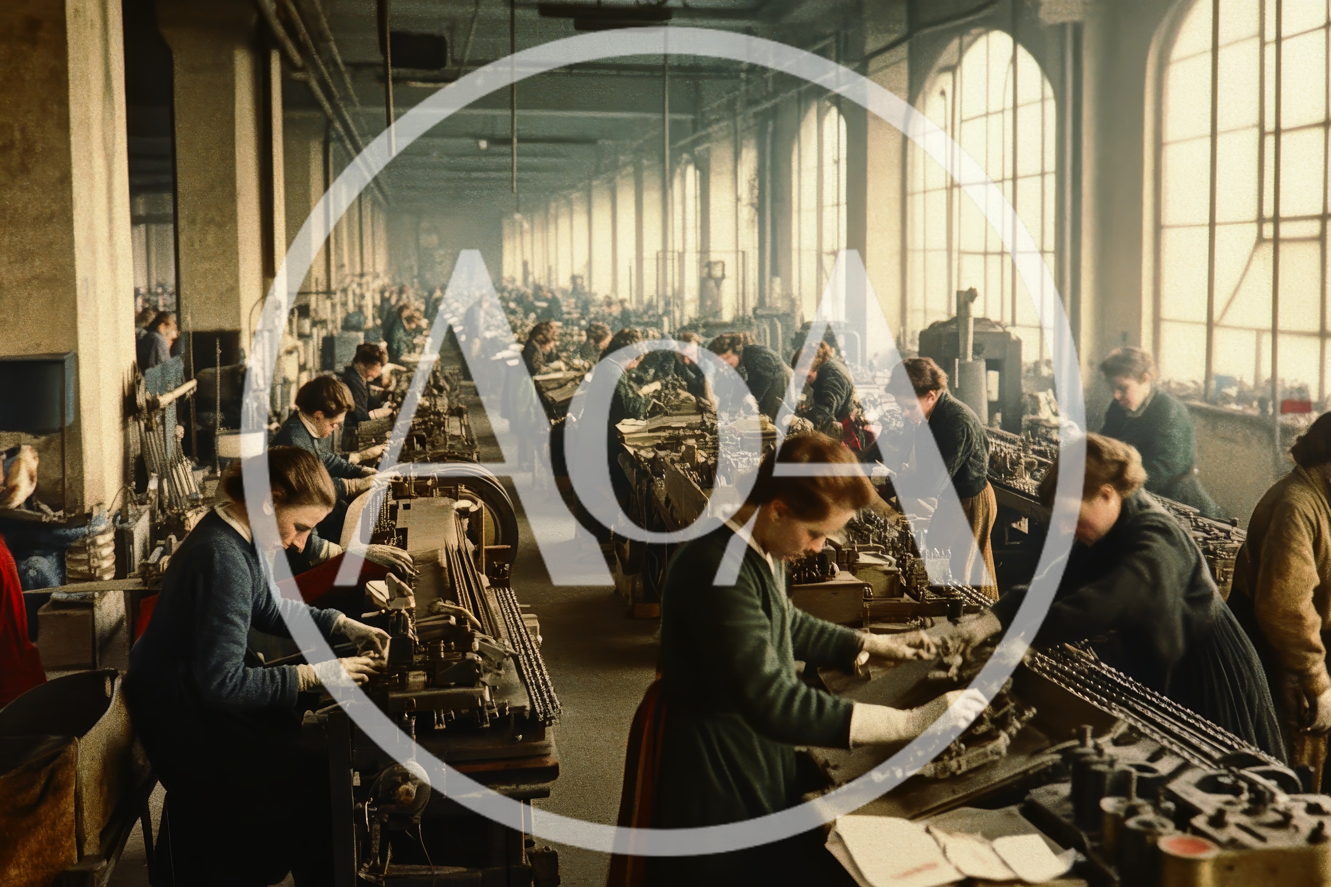 Women Working In A Historic Industrial Factory