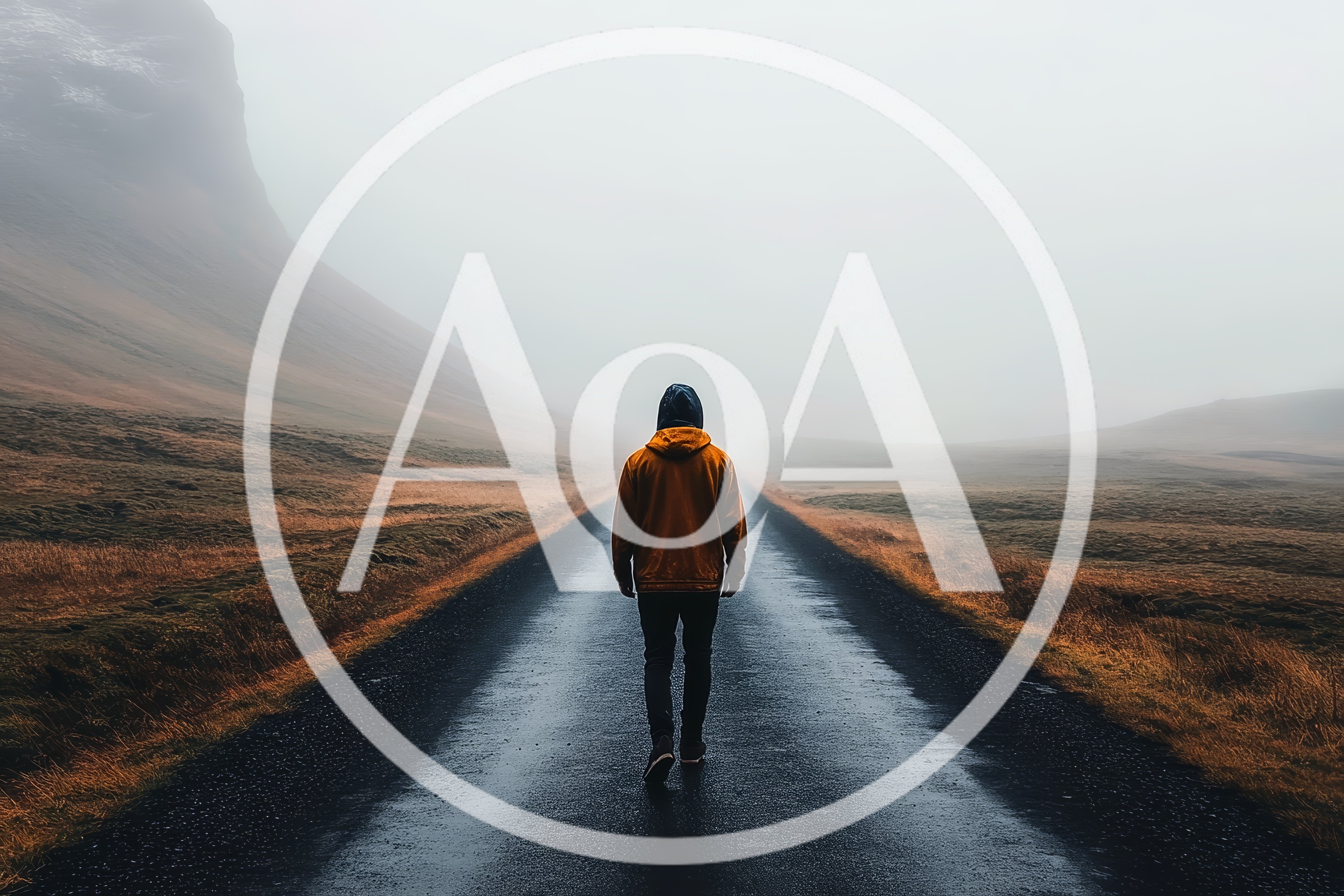 Person Walking Alone On A Misty Road
