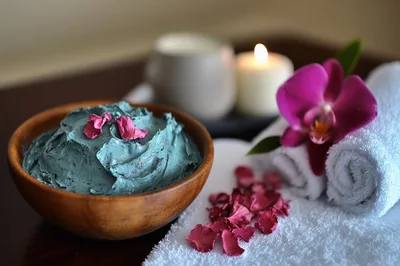 Spa Treatment Bowl With Clay Mask And Orchid