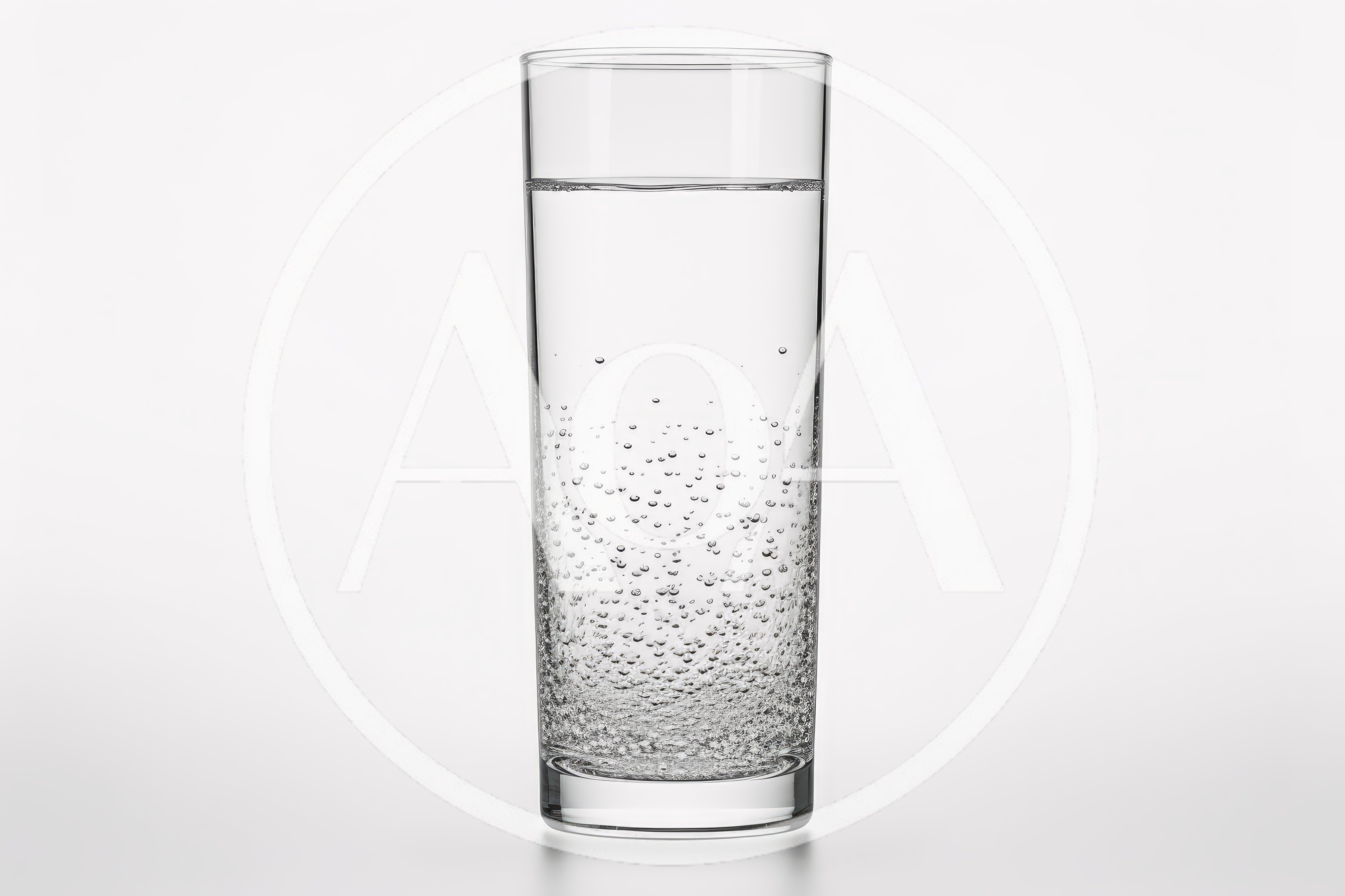 Glass Of Sparkling Water With Bubbles