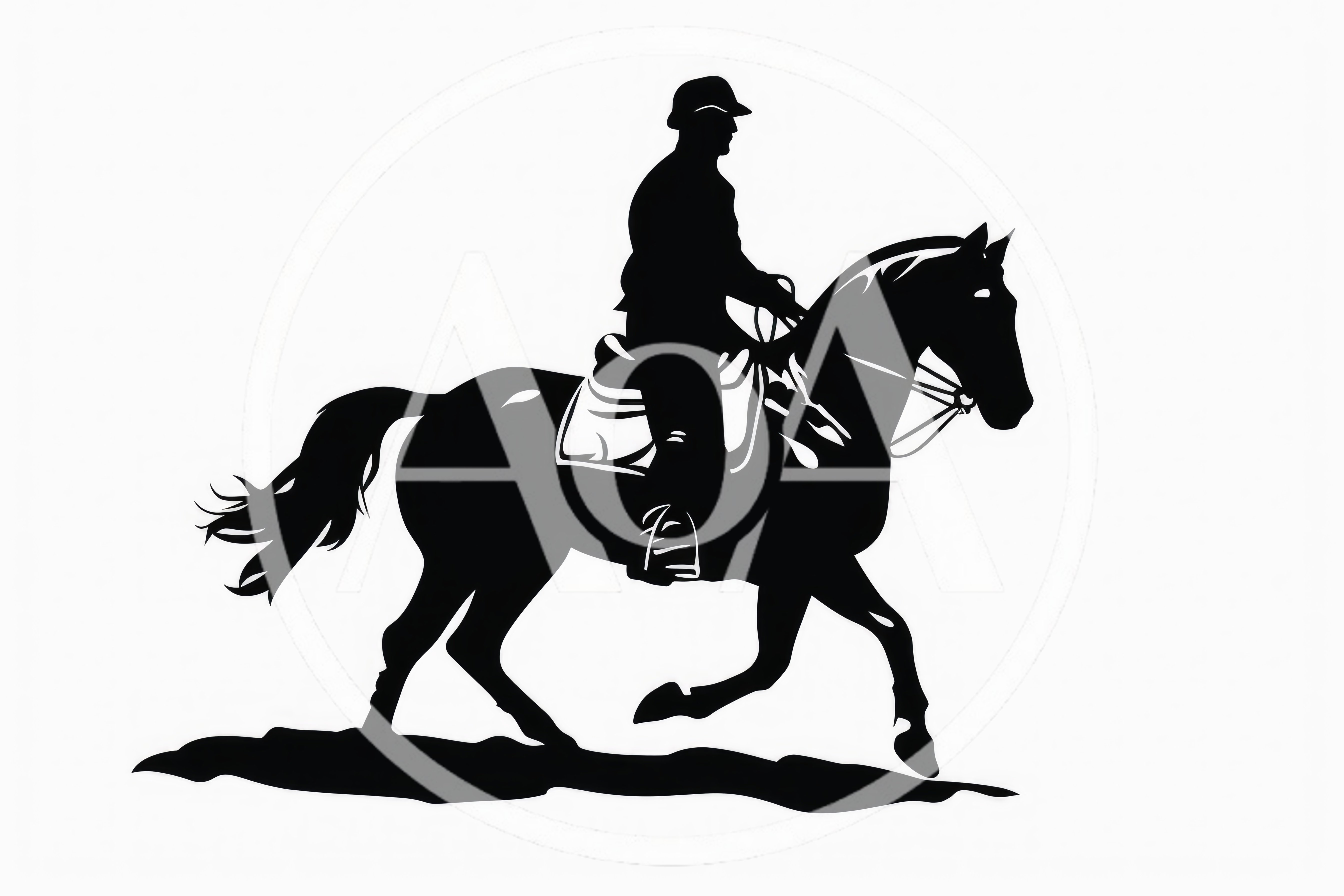Silhouette Of A Person Riding A Horse