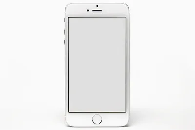 White Smartphone With Blank Screen On White Background