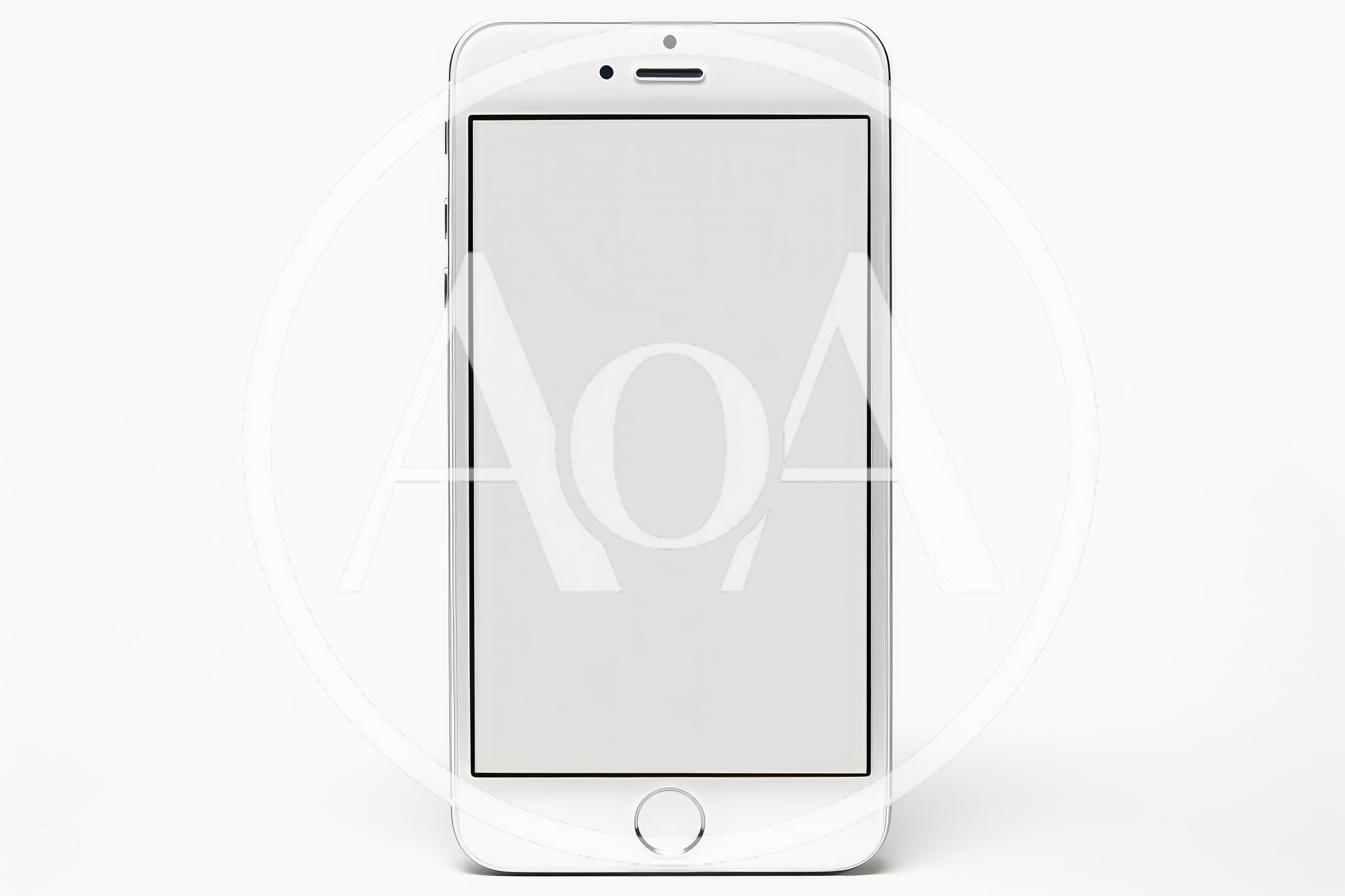 White Smartphone With Blank Screen On White Background
