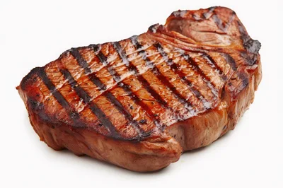 Grilled Beef Steak Isolated On White Background