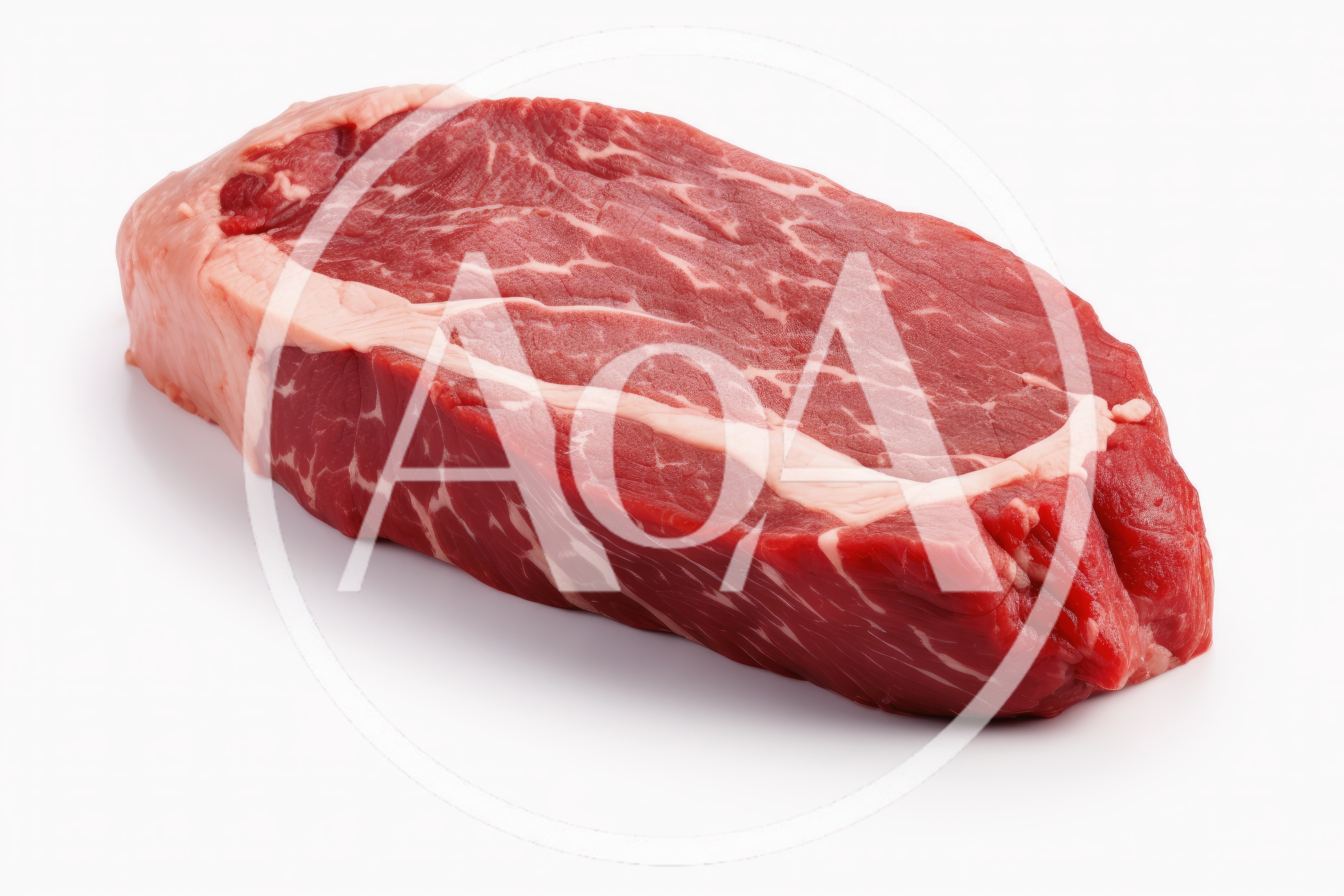 Raw New York Strip Steak Isolated On White Background