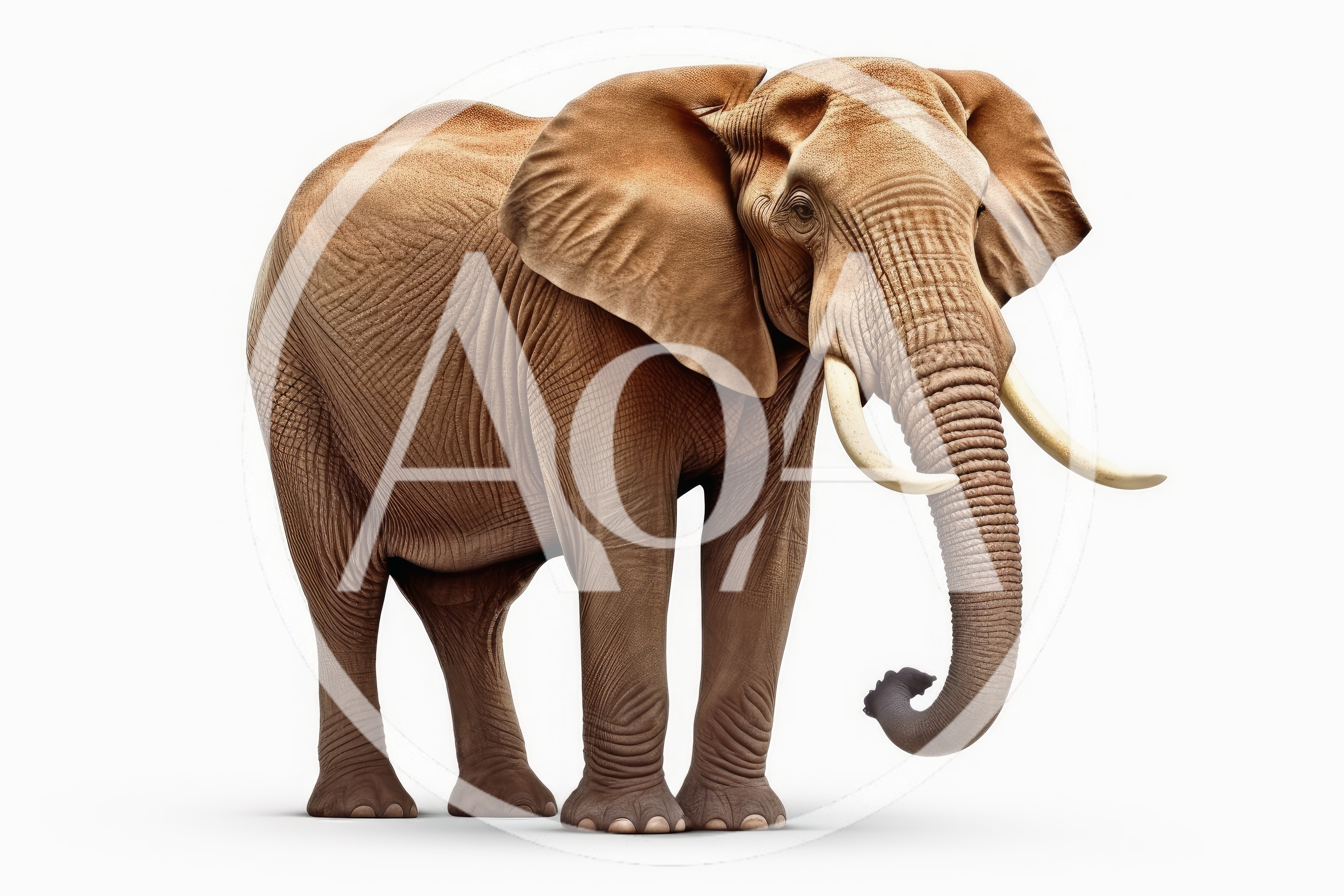 Full Body Portrait Of An African Elephant