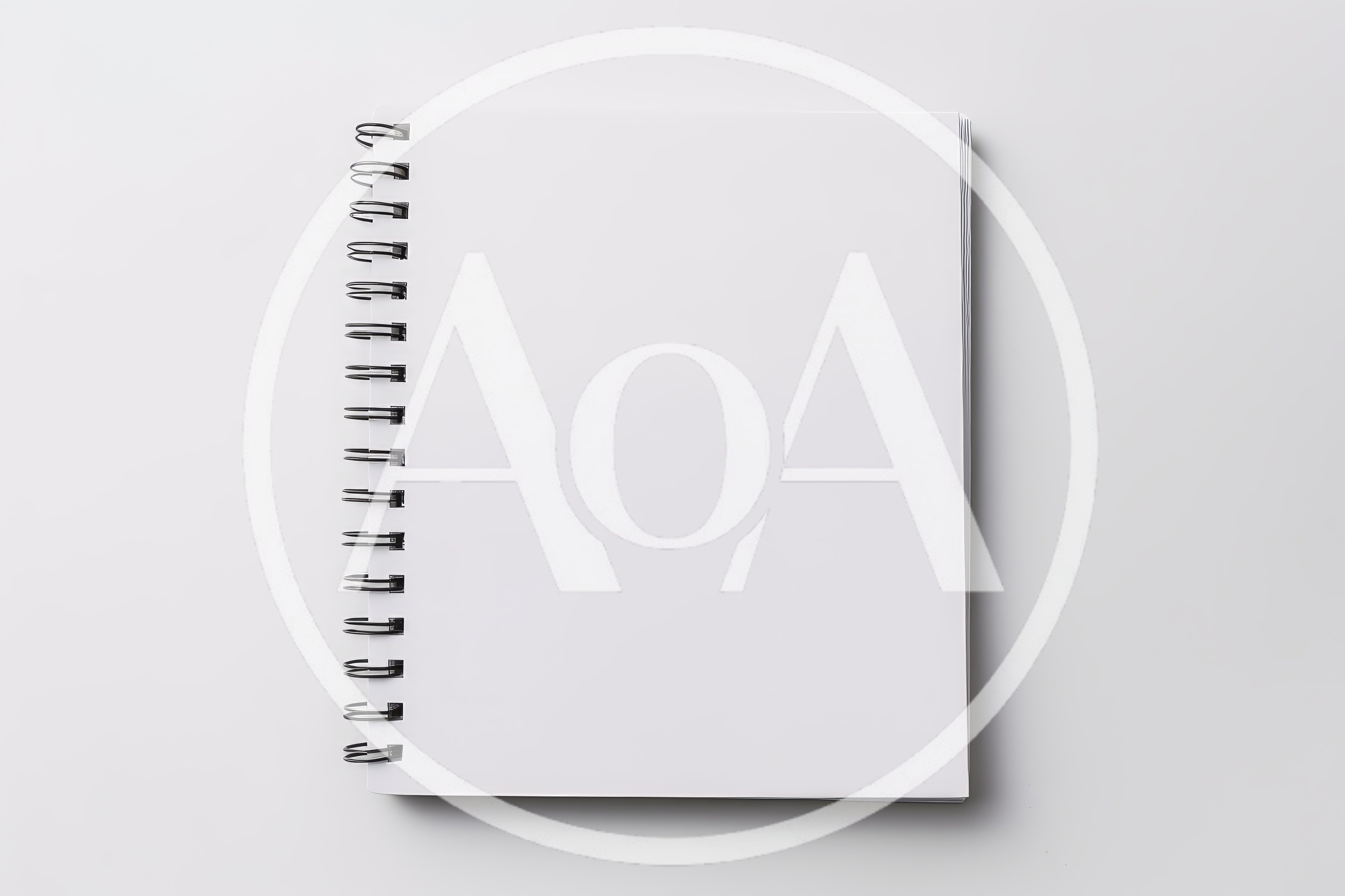 Blank Spiral Bound Notebook on White Background