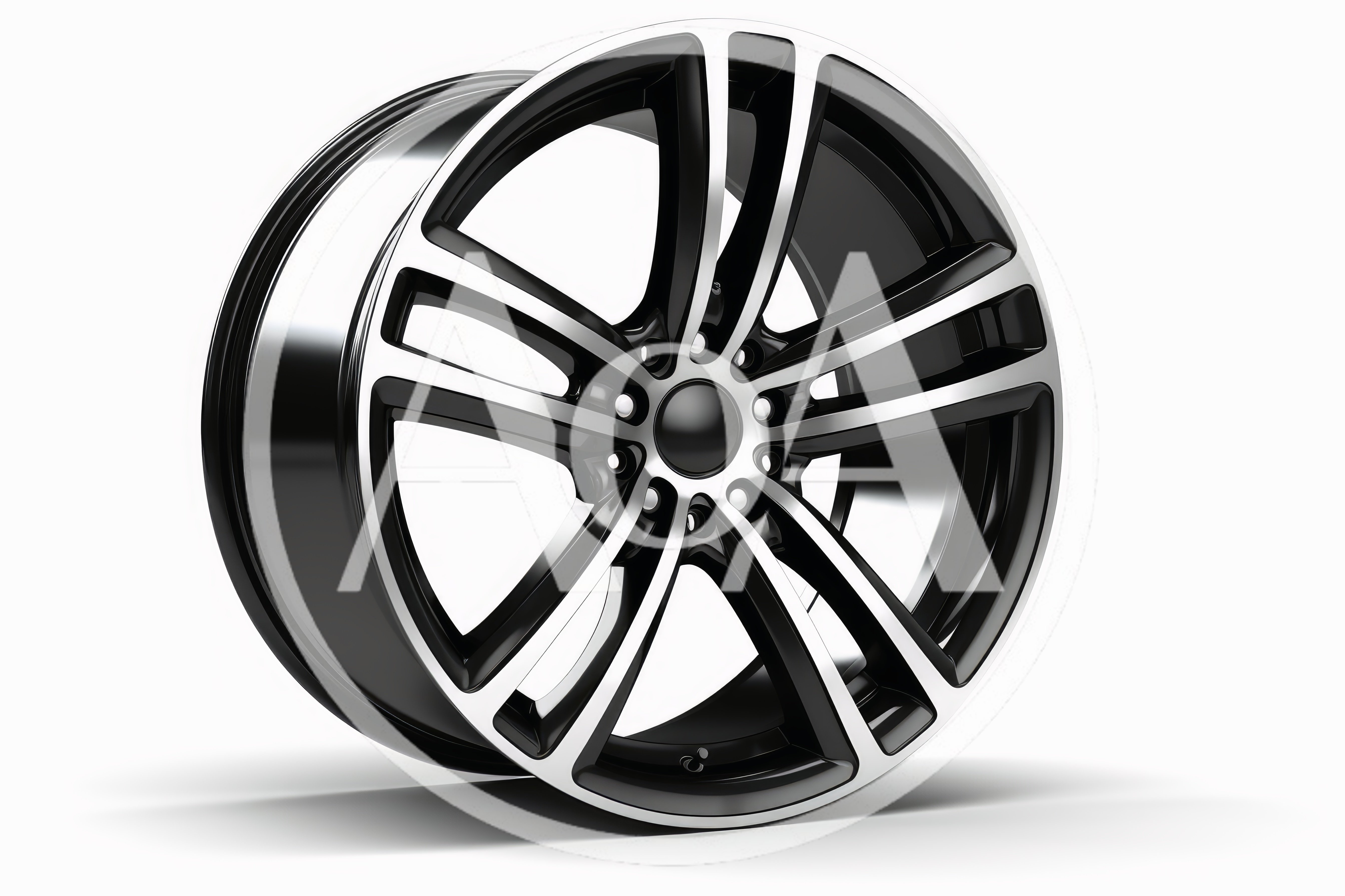 Modern Black And Silver Alloy Car Wheel Rim