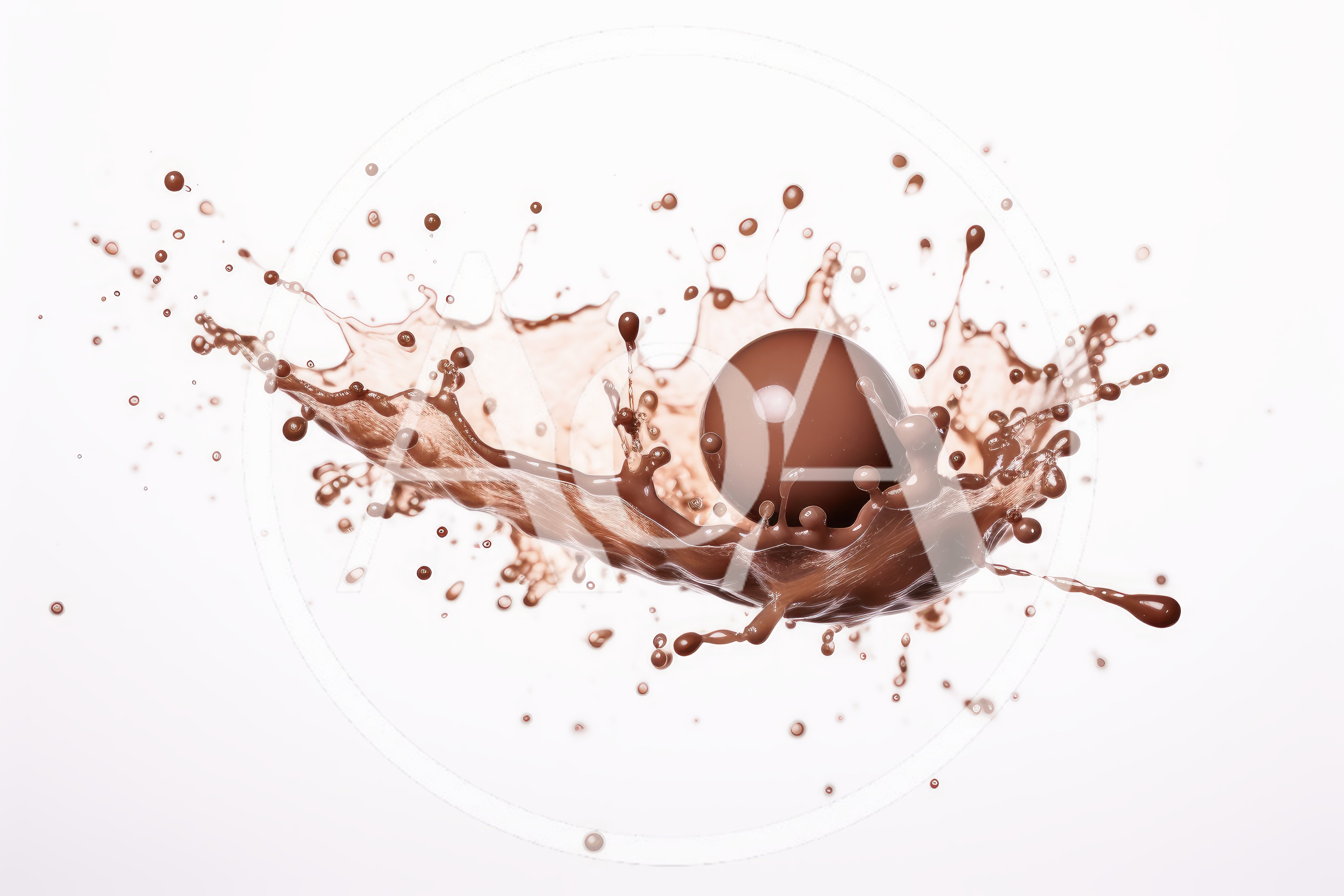 Chocolate Sphere Dropping Into Liquid Chocolate Splash