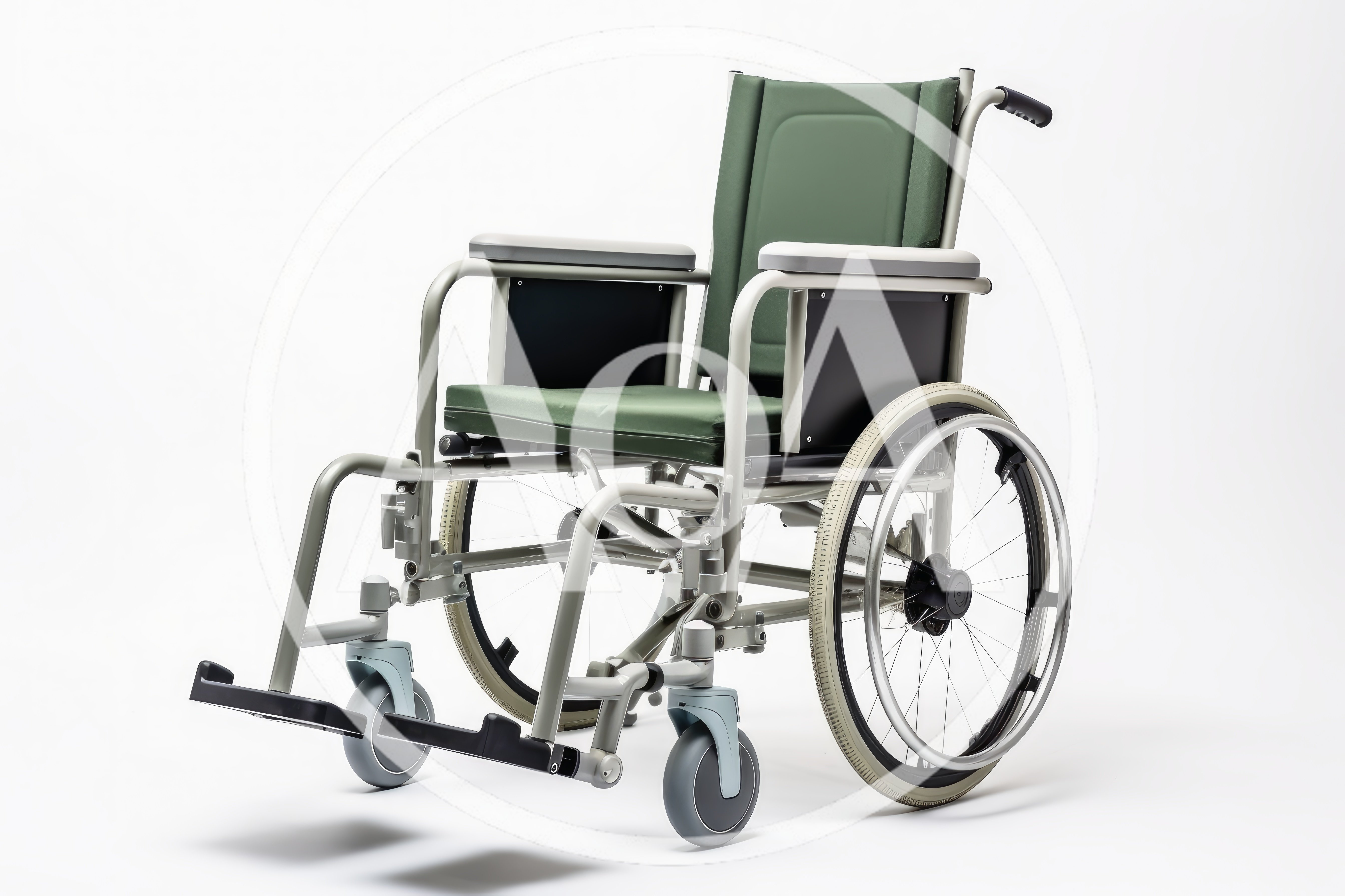 Modern Green And Grey Manual Wheelchair