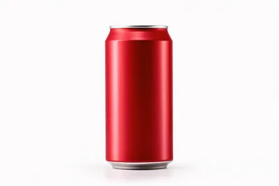 Red Aluminum Beverage Can Isolated On White Background