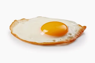 Single Fried Egg Isolated On White Background